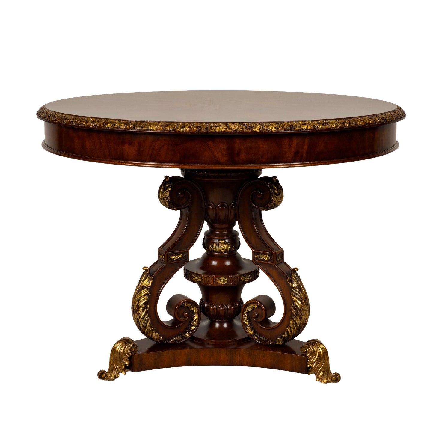 Maitland Smith Spiro Inlaid Mahogany Regency Center Table 41x41"