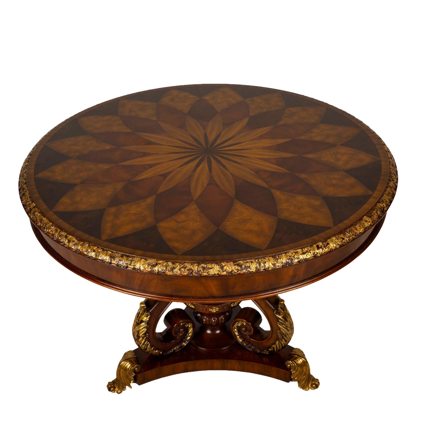 Maitland Smith Spiro Inlaid Mahogany Regency Center Table 41x41"
