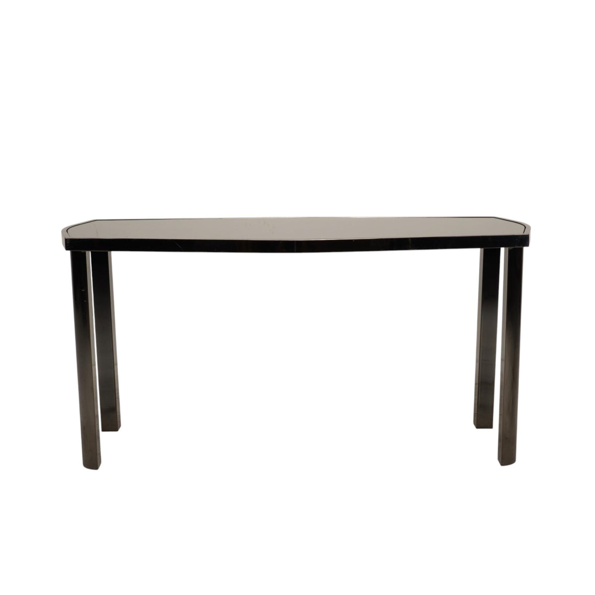 1970s Dia Design Institute America Smoked Glass and Chrome Sofa Console Table
