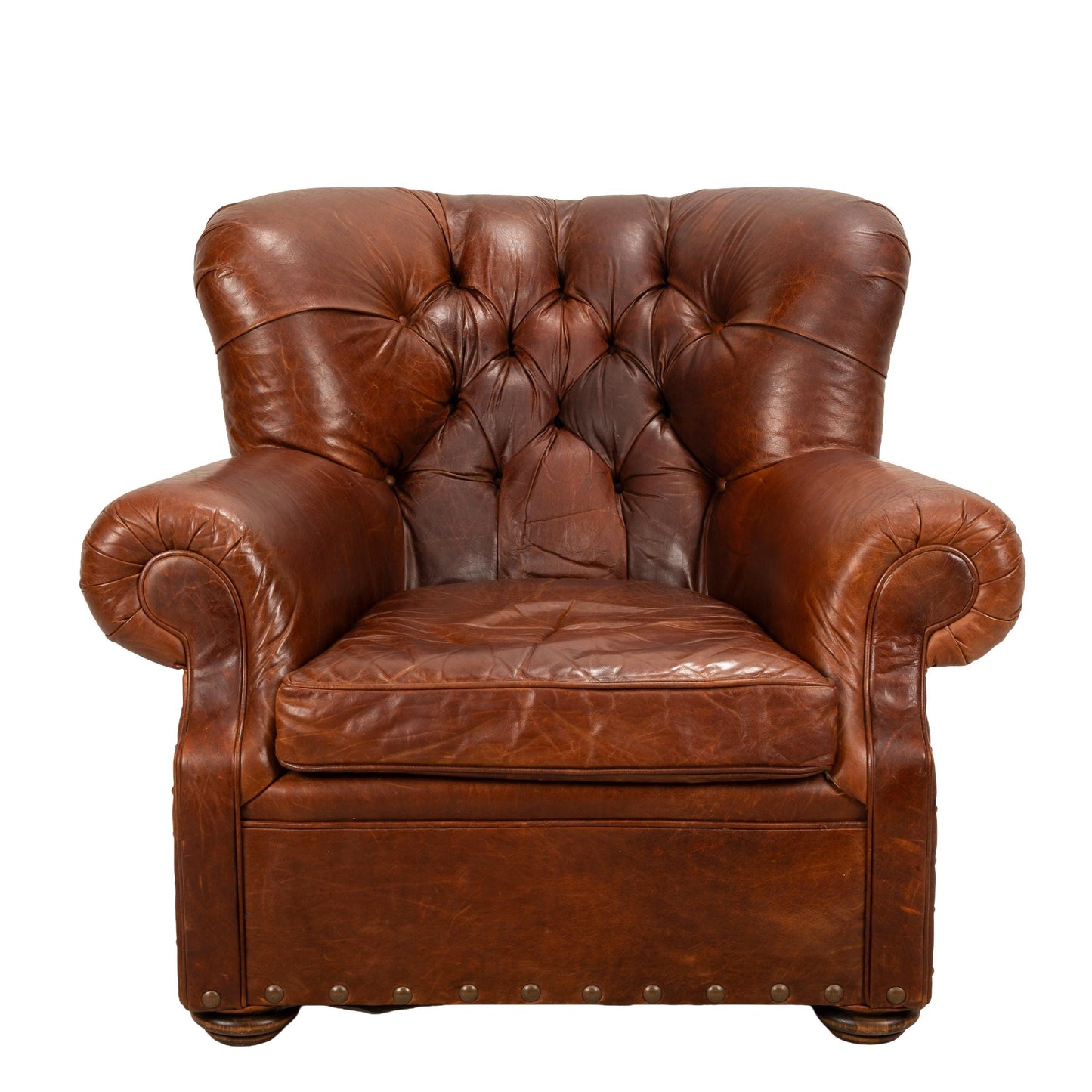 Mitchell Gold for Restoration Hardware Chesterfield Tufted Leather Lounge Chair
