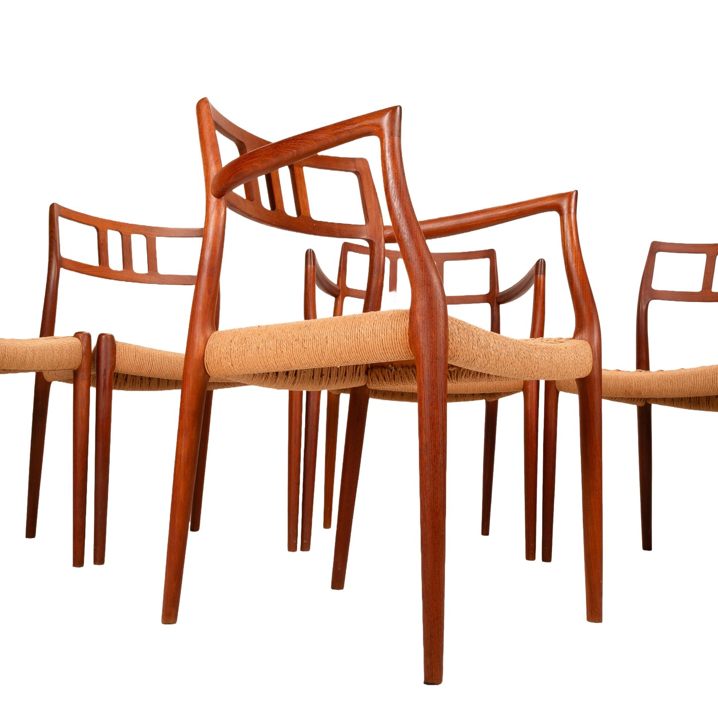 Set of 6 Teak Dining Chairs by Niels Otto Møller – Danish Modern Model 79 & 64, Vintage Mid-Century Scandinavian MCM Seating Set