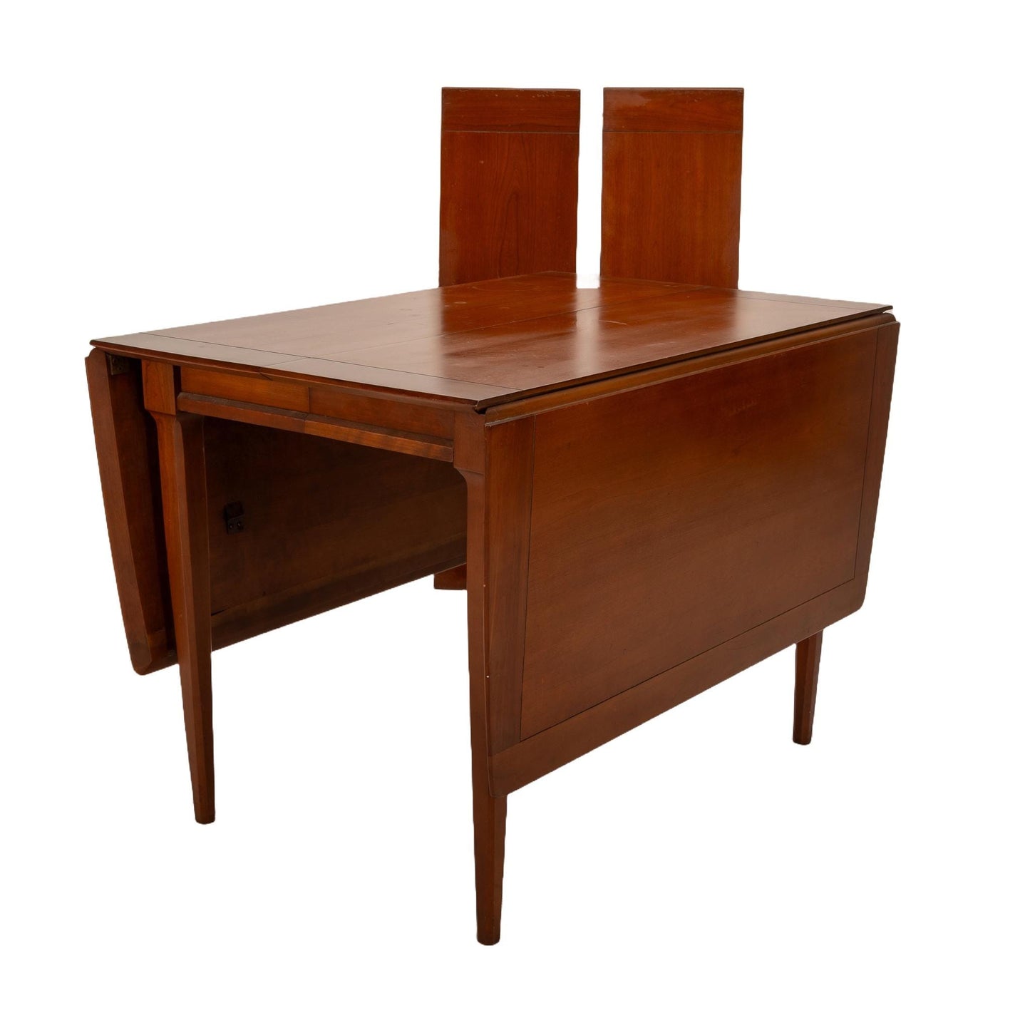 1960s Mid Century Modern Compact Drop Leaf Table W/ Two Additional Leaves - Seats 10 , Great for Small Spaces, MCM Vintage Design