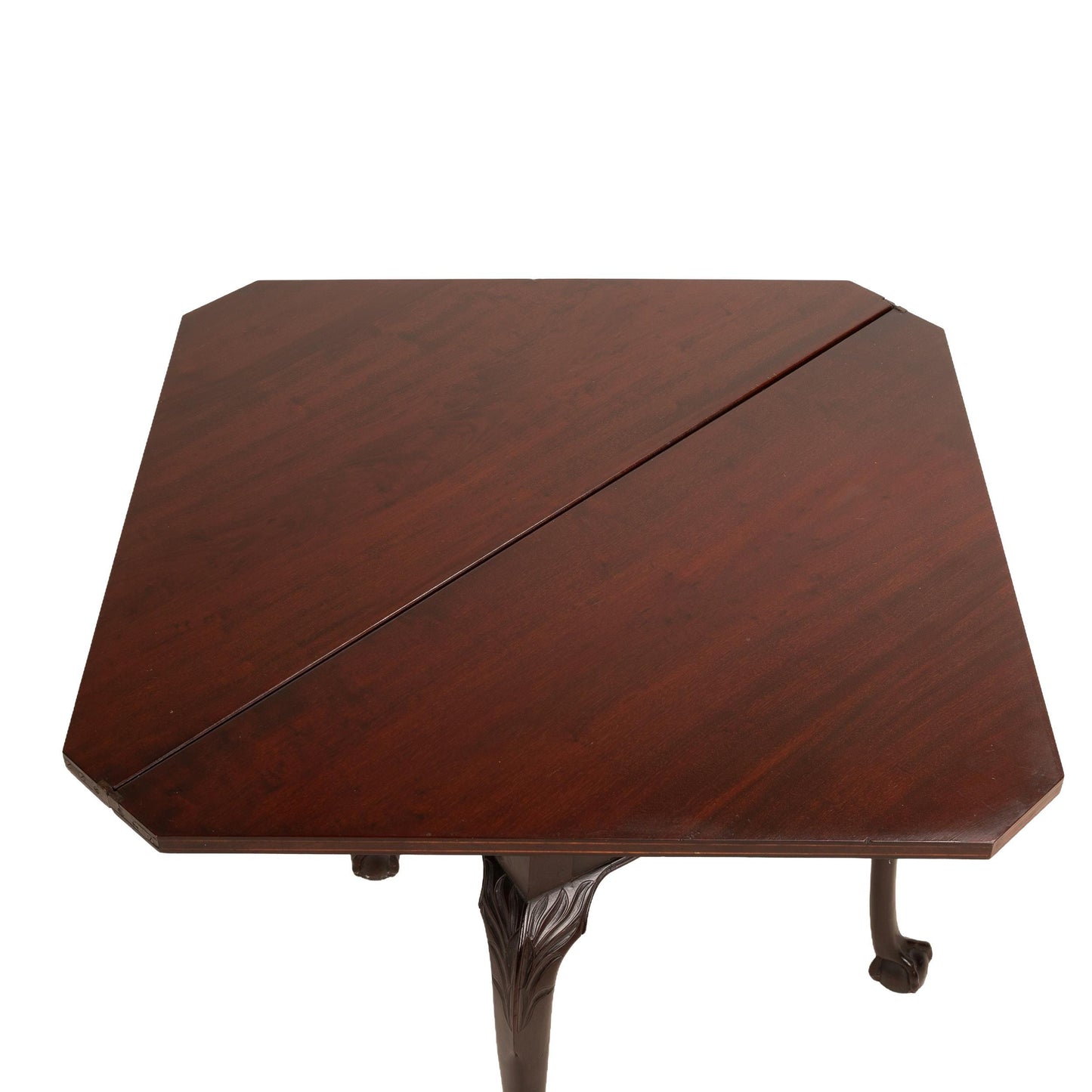 Antique 19th Century Georgian Flip Top Rotating Card Game Table with Ball & Claw Feet Victorian Gaming Table Collectible Furniture Rare Find