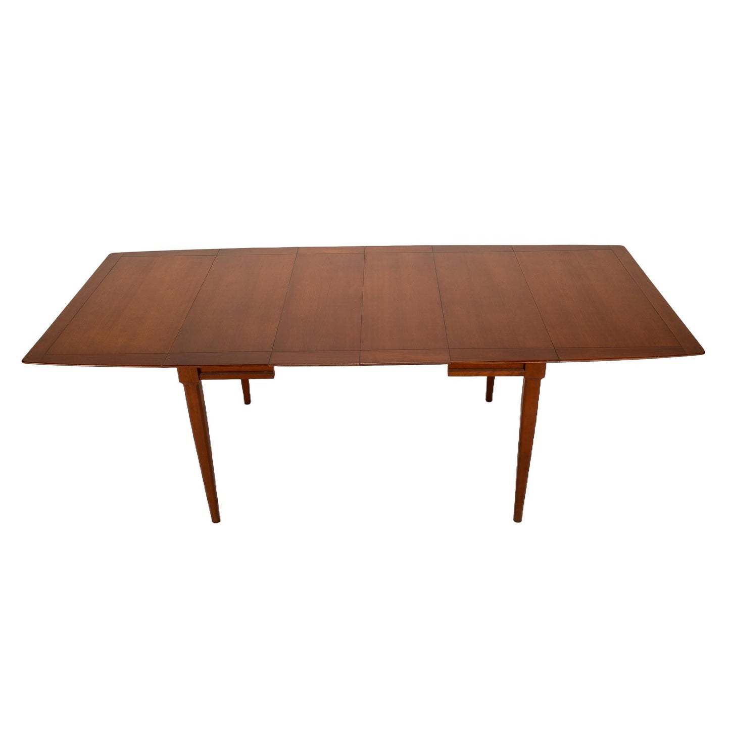 1960s Mid Century Modern Compact Drop Leaf Table W/ Two Additional Leaves - Seats 10 , Great for Small Spaces, MCM Vintage Design