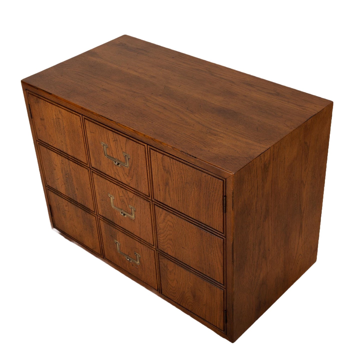 Henredon Artefacts Campaign Style Cabinet Low Chest , Classic Brass Handles, Timeless Style, USA Shipping Available
