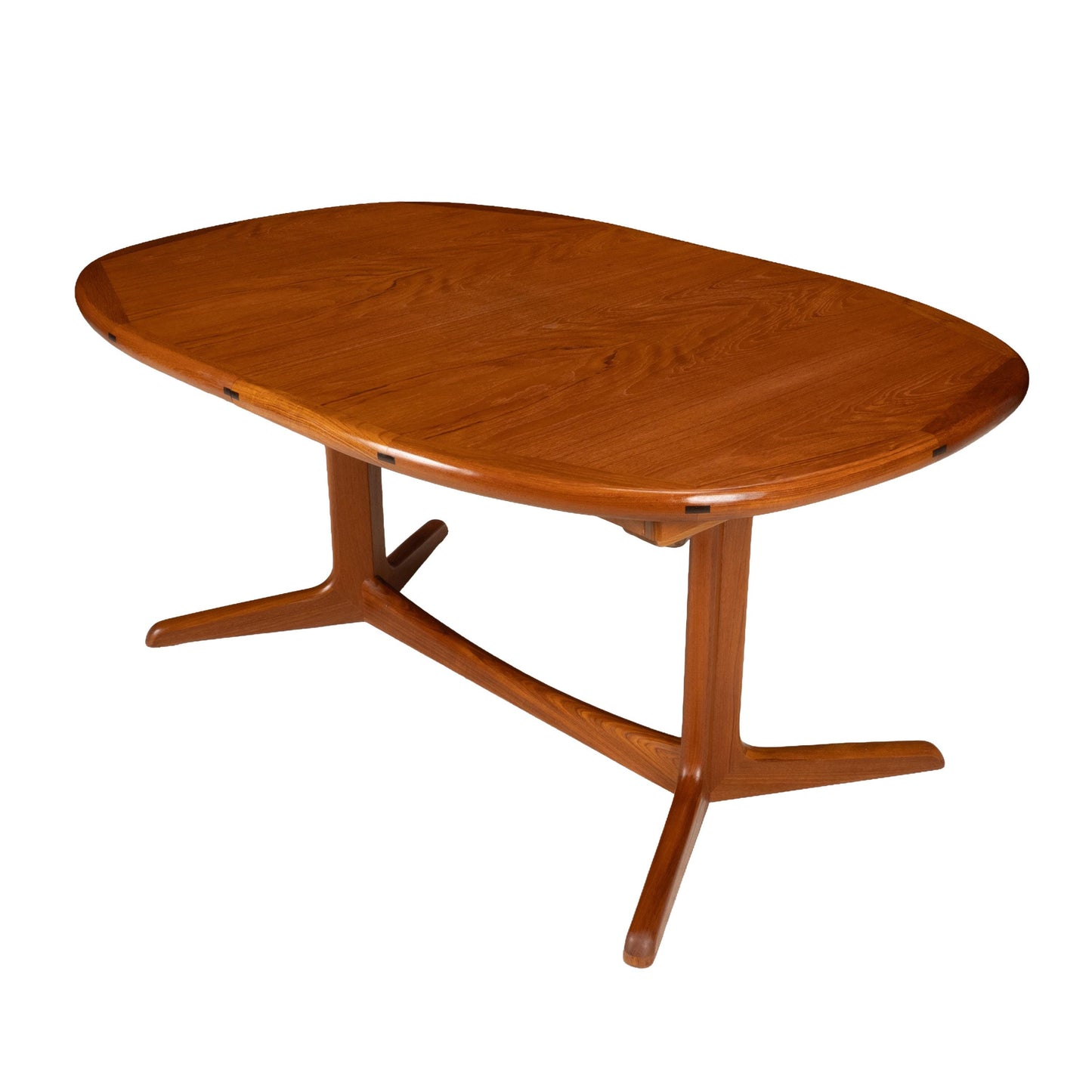 Sun Cabinet Co. Danish Modern Solid Teak Expanding Dining Table Hidden Leaves