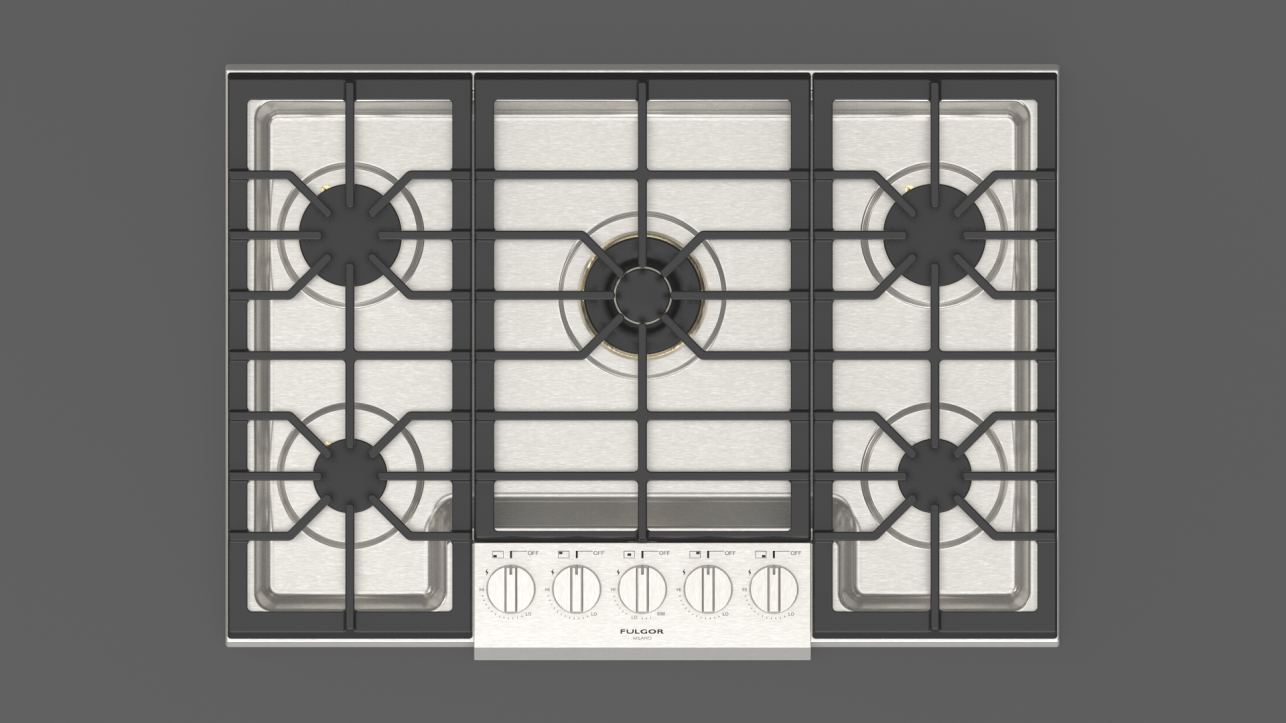 Fulgor Milano F6PGK305S2 30" Sofia Pro Gas Cooktop 5 Brass Burner Italy Free Shipping!