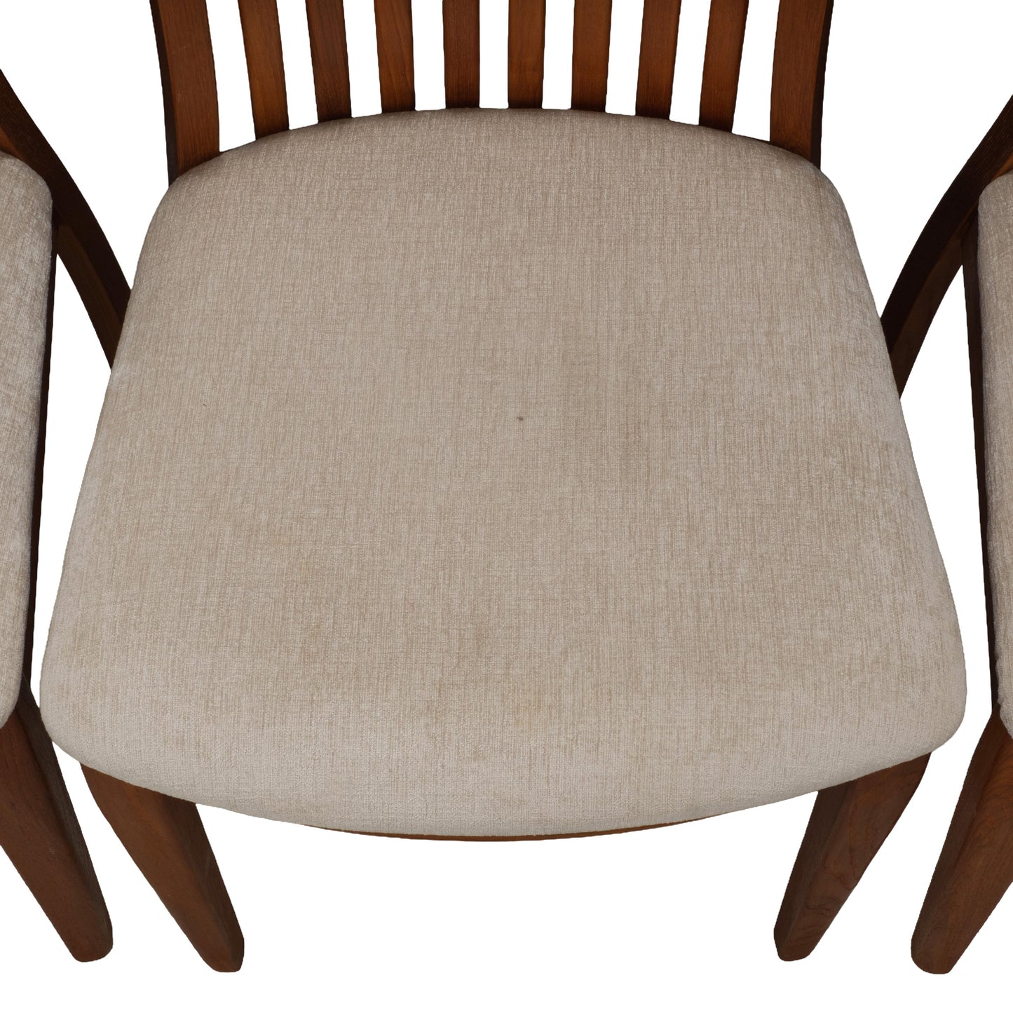 Set of 4 Benny Linden Solid Teak Slat Back Dining Chairs Mid Century Modern Scandinavian