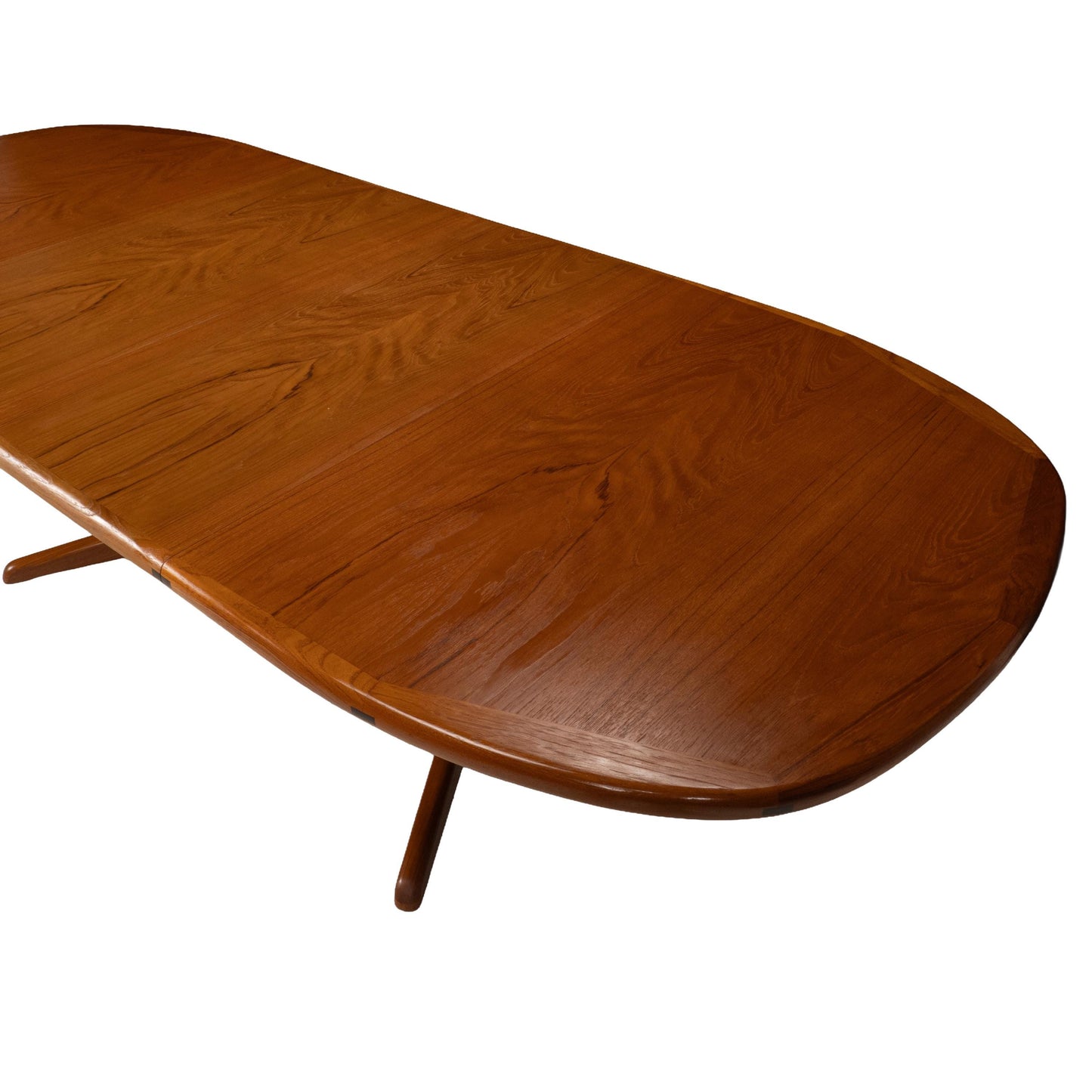 Sun Cabinet Co. Danish Modern Solid Teak Expanding Dining Table Hidden Leaves