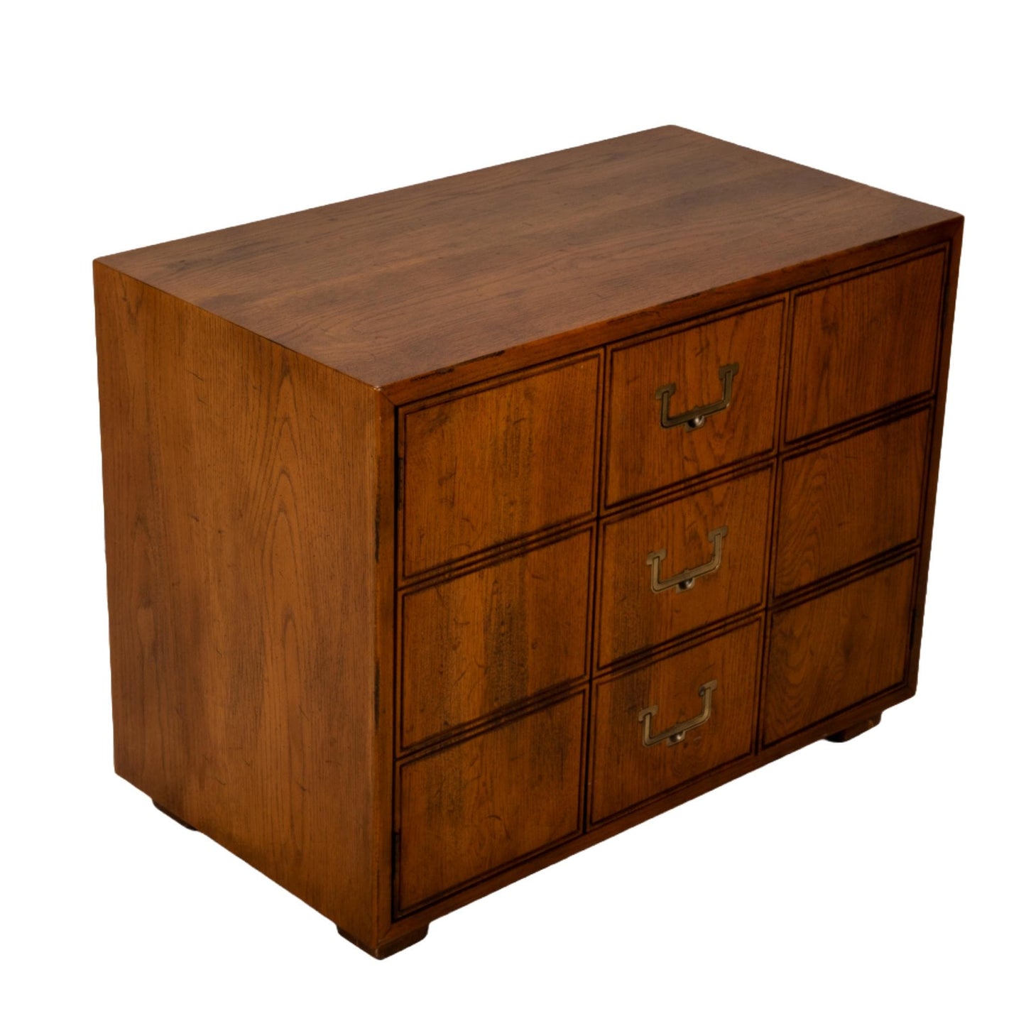 Henredon Artefacts Campaign Style Cabinet Low Chest , Classic Brass Handles, Timeless Style, USA Shipping Available