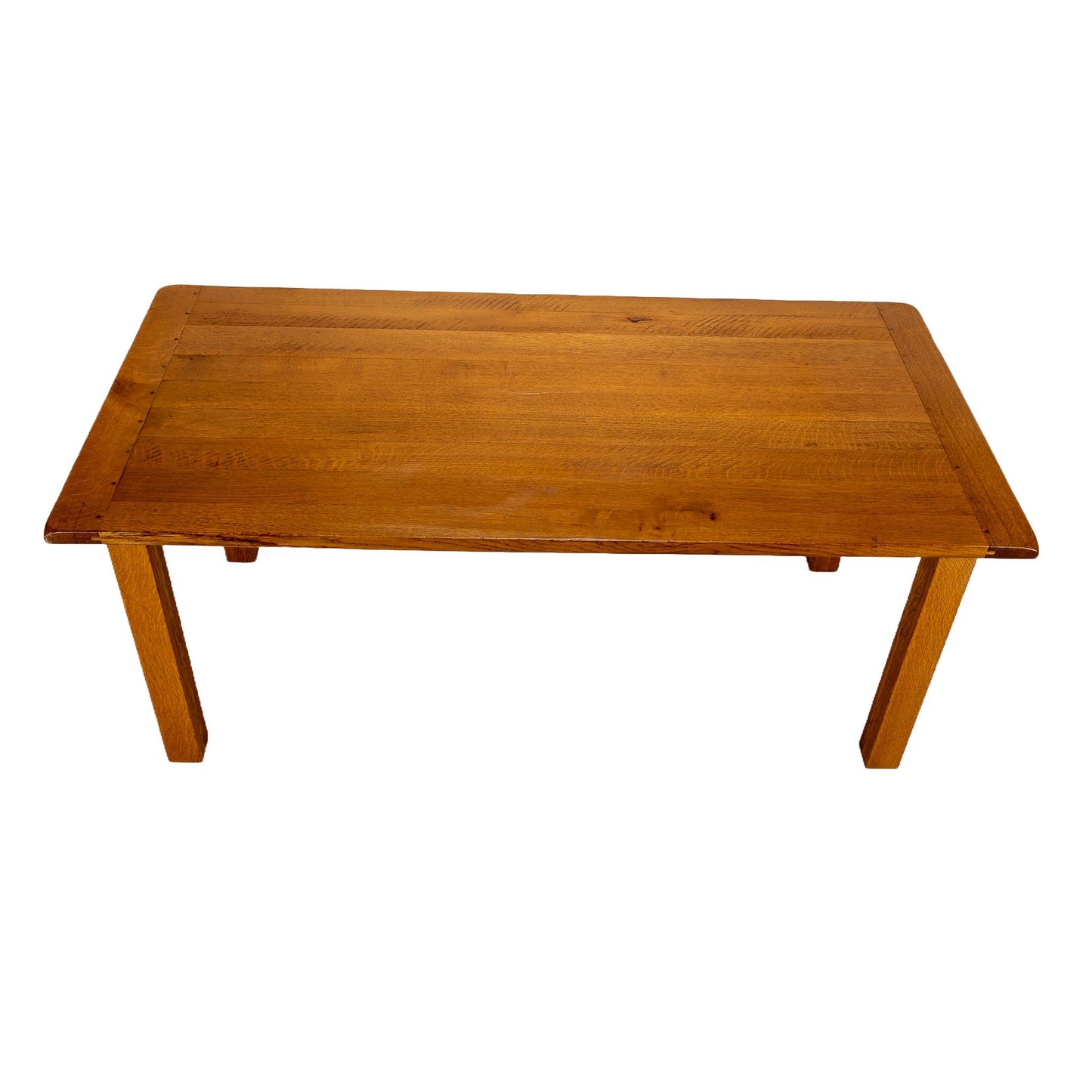 Handmade Arts & Craft Style Farmhouse Dining Table Solid Oak Beautiful Detail Work, Local Amish Craftsmanship 72x36" , Seats 8