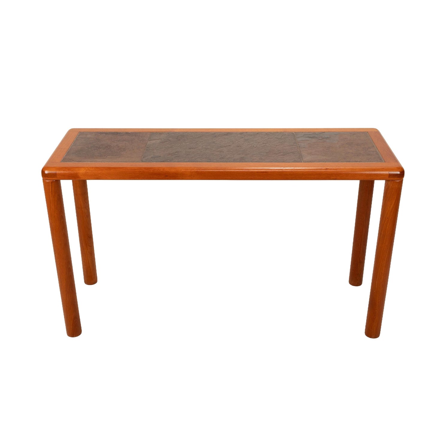 1970s Haslev Teak Console Table With Slate Tile Top - Made in Denmark