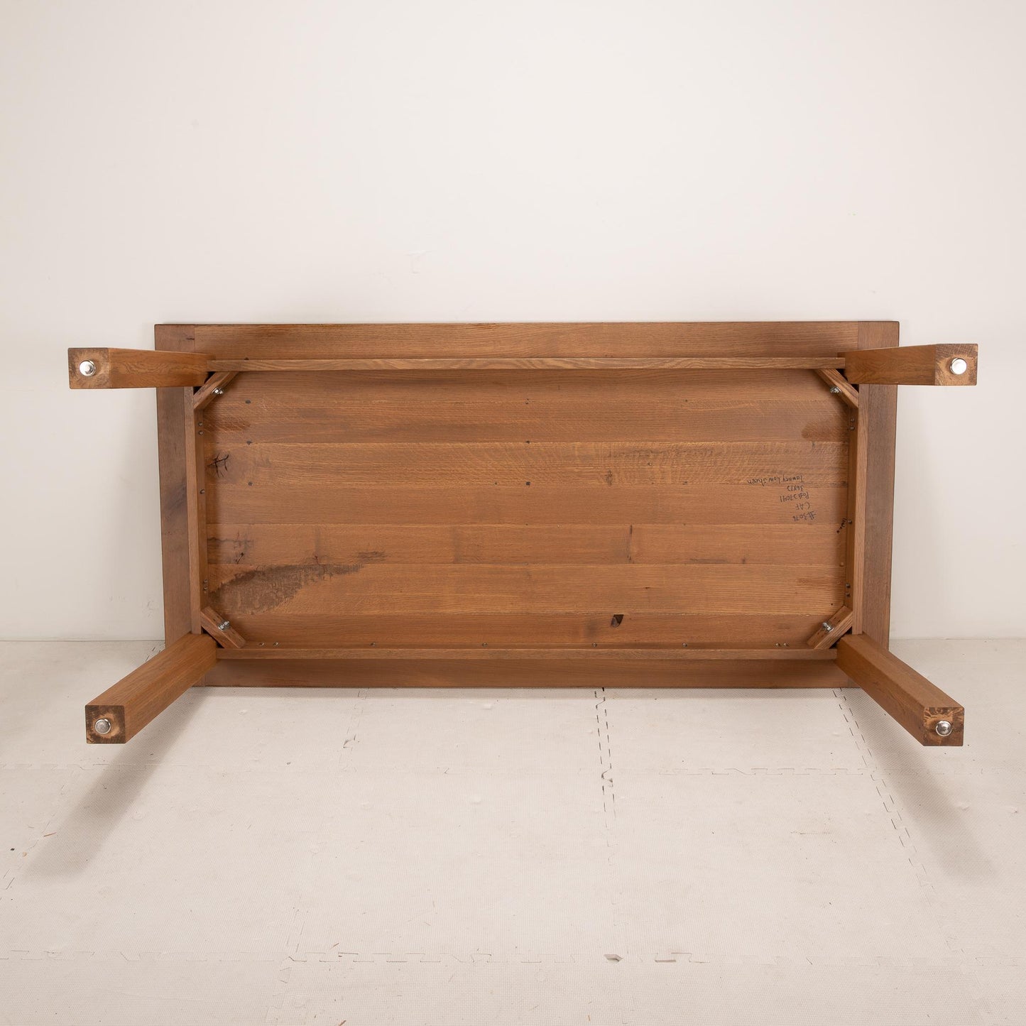 Handmade Arts & Craft Style Farmhouse Dining Table Solid Oak Beautiful Detail Work, Local Amish Craftsmanship 72x36" , Seats 8
