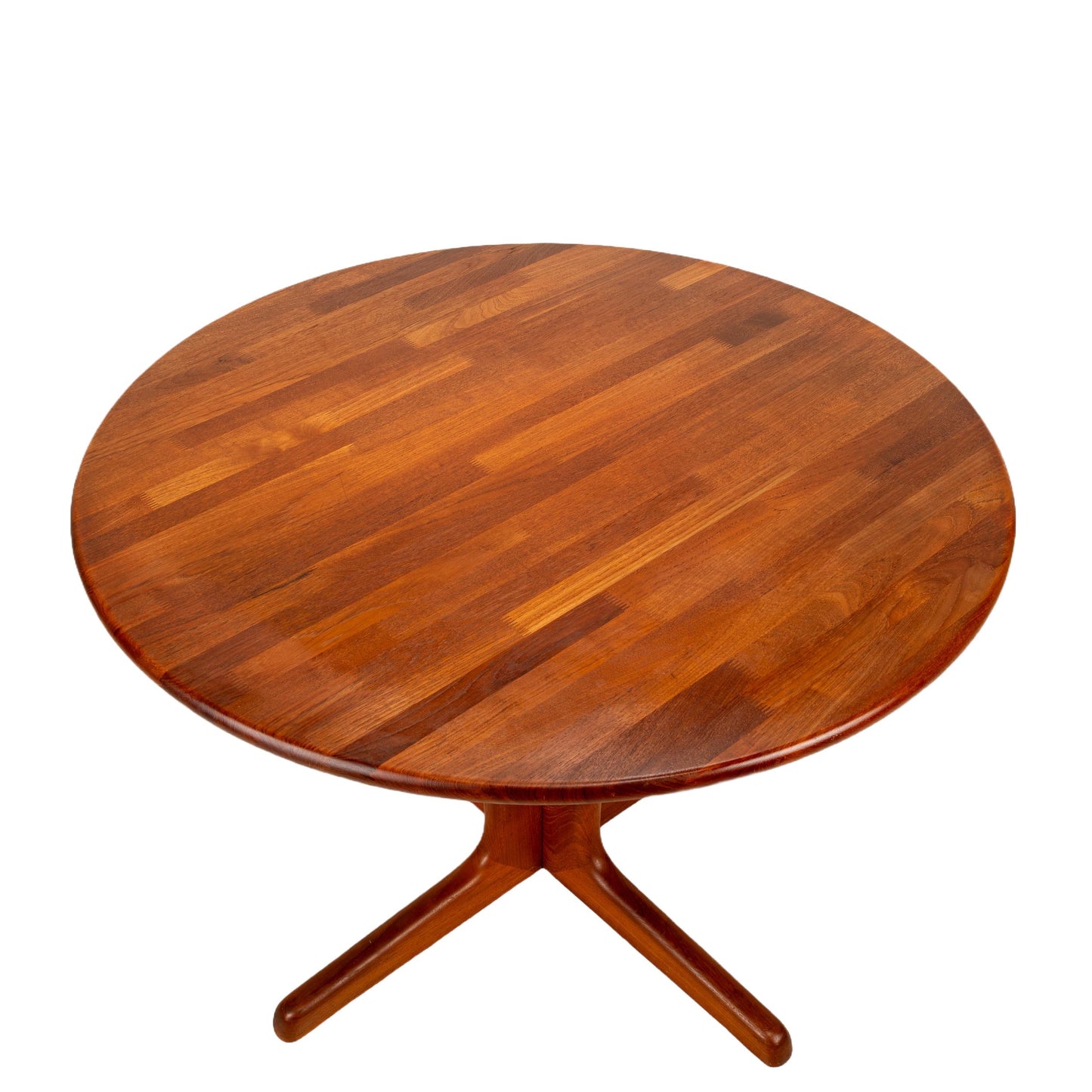Sun Cabinet Scandinavian Danish Modern Solid Teak Round Dining Table, MCM Mid Century Modern, Clean Line, USA Shipping Available
