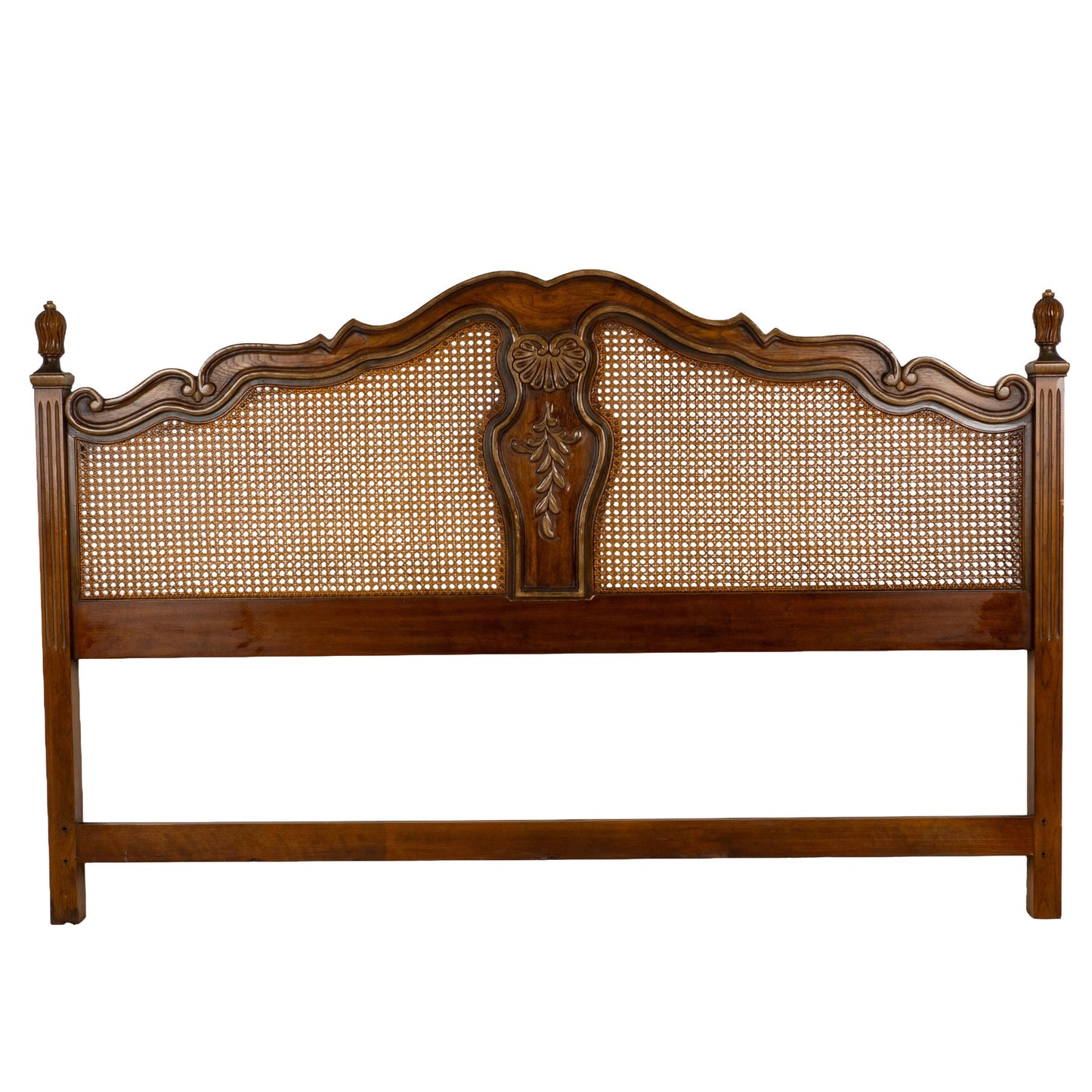 Drexel Heritage Brittany King Headboard French Caning Wicker Carved Wood
