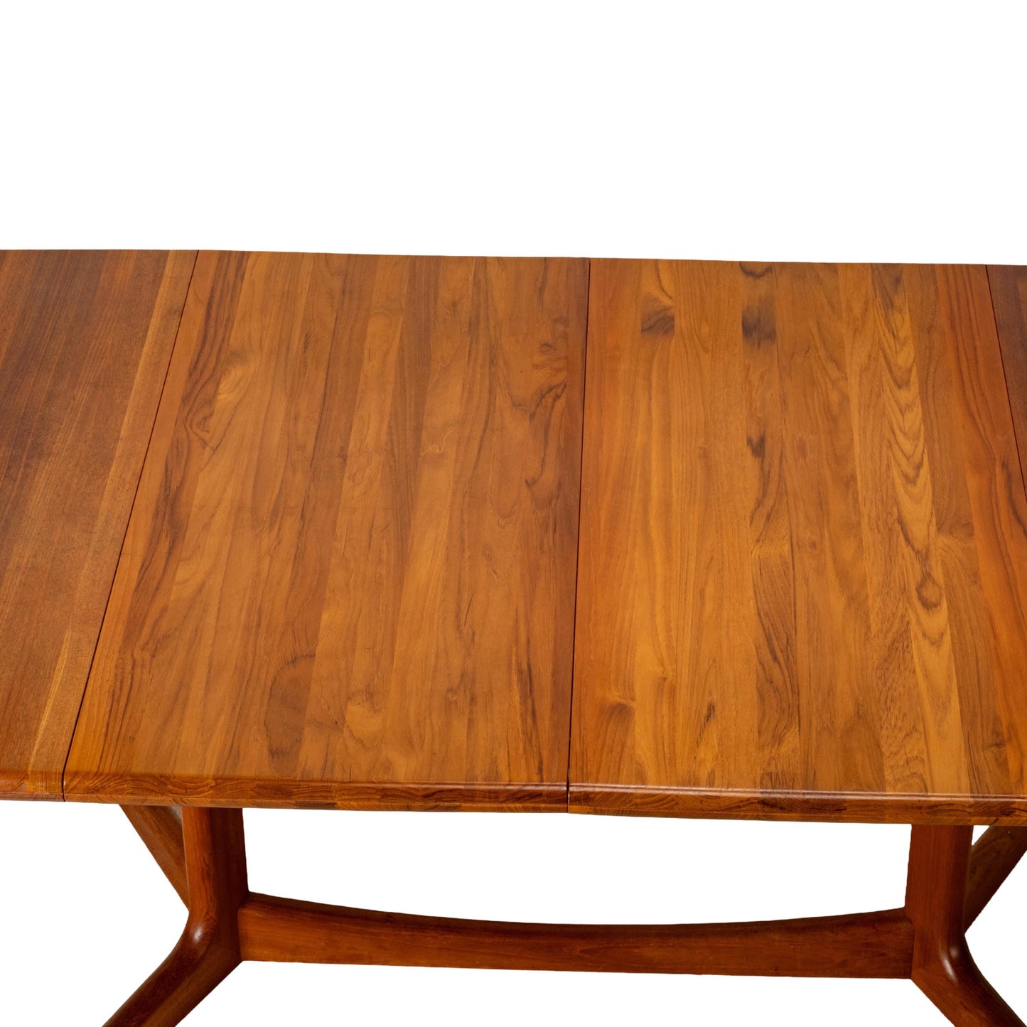 Danish Modern Solid Teak Expandable 102" Dining Table W/ Two Leafs