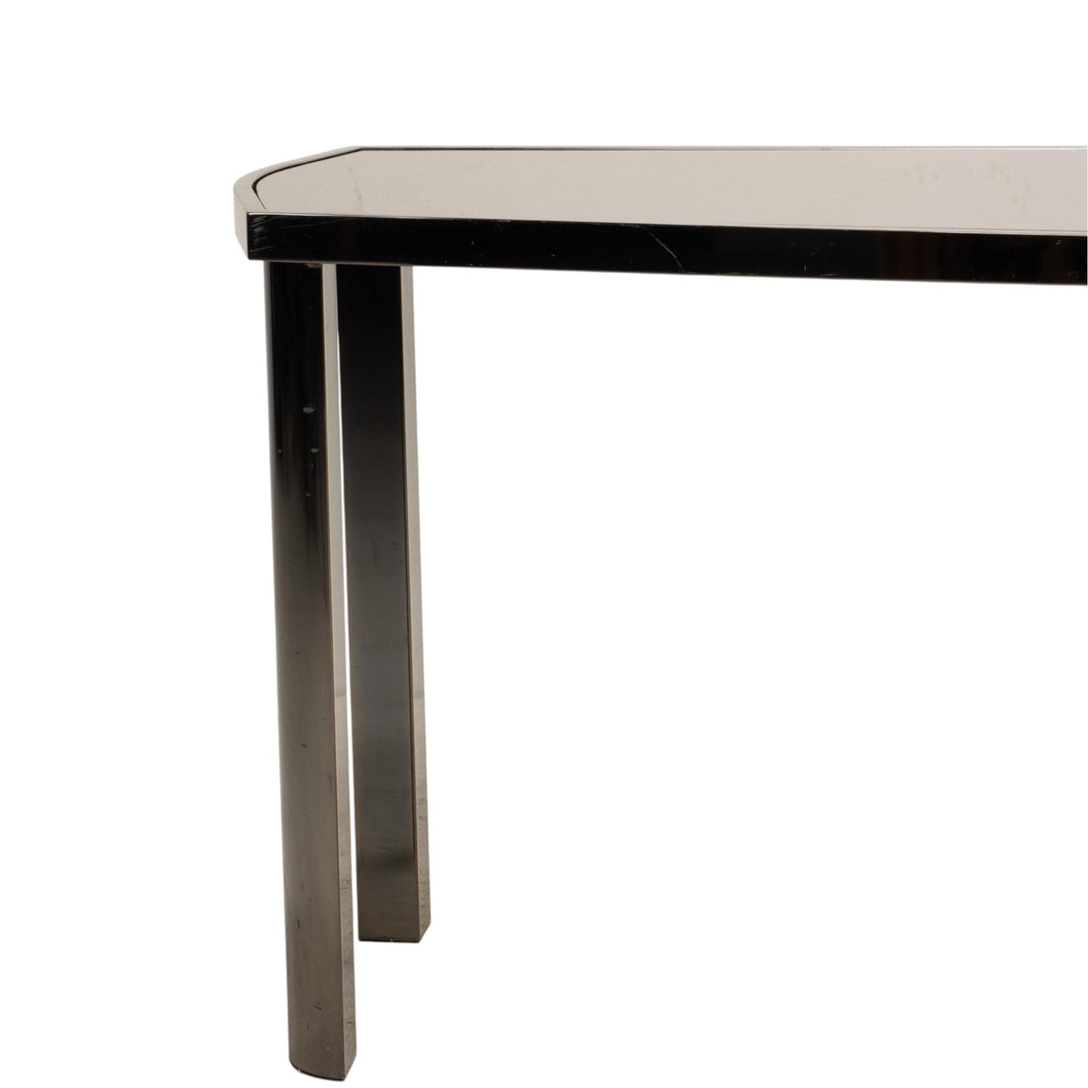 1970s Dia Design Institute America Smoked Glass and Chrome Sofa Console Table