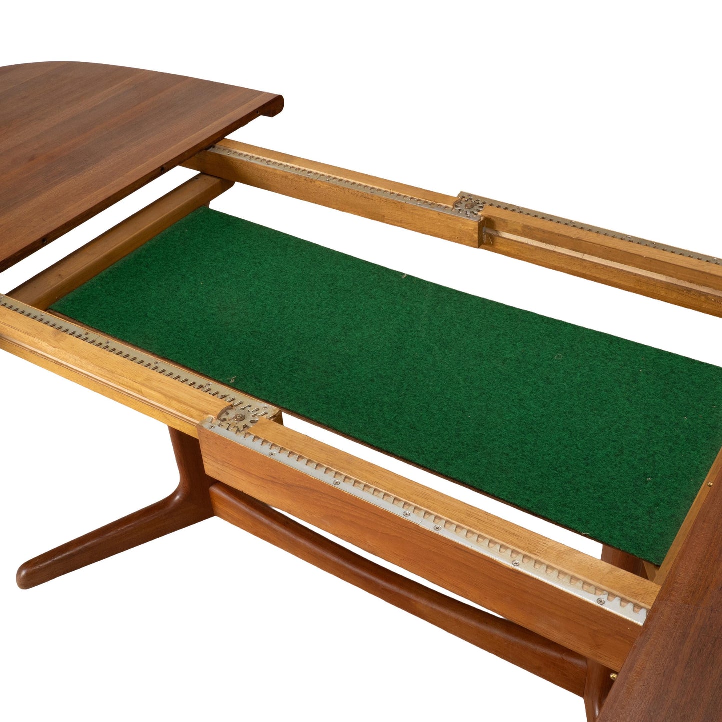 Danish Modern Solid Teak Expandable 102" Dining Table W/ Two Leafs