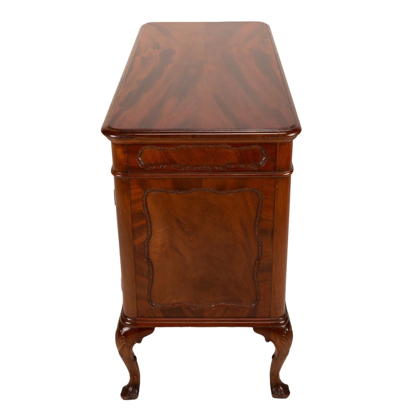 Antique French Provincial Style Flamed Mahogany Sideboard Buffet - High End Furniture, Gorgeous Burl Wood Pattern, USA Shipping Available
