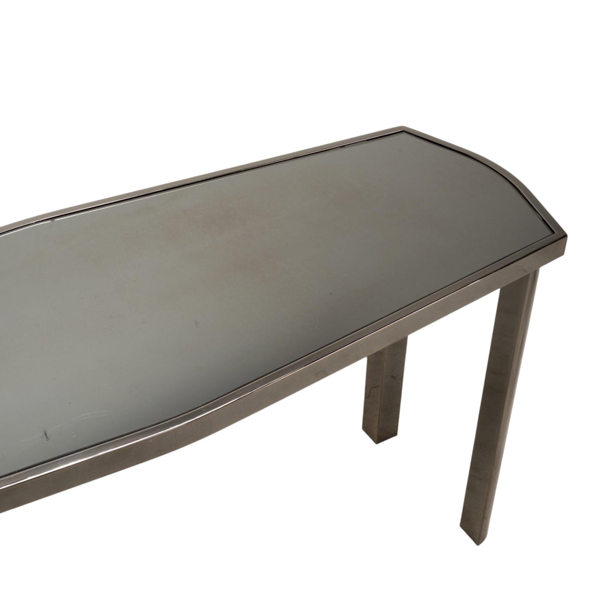 1970s Dia Design Institute America Smoked Glass and Chrome Sofa Console Table