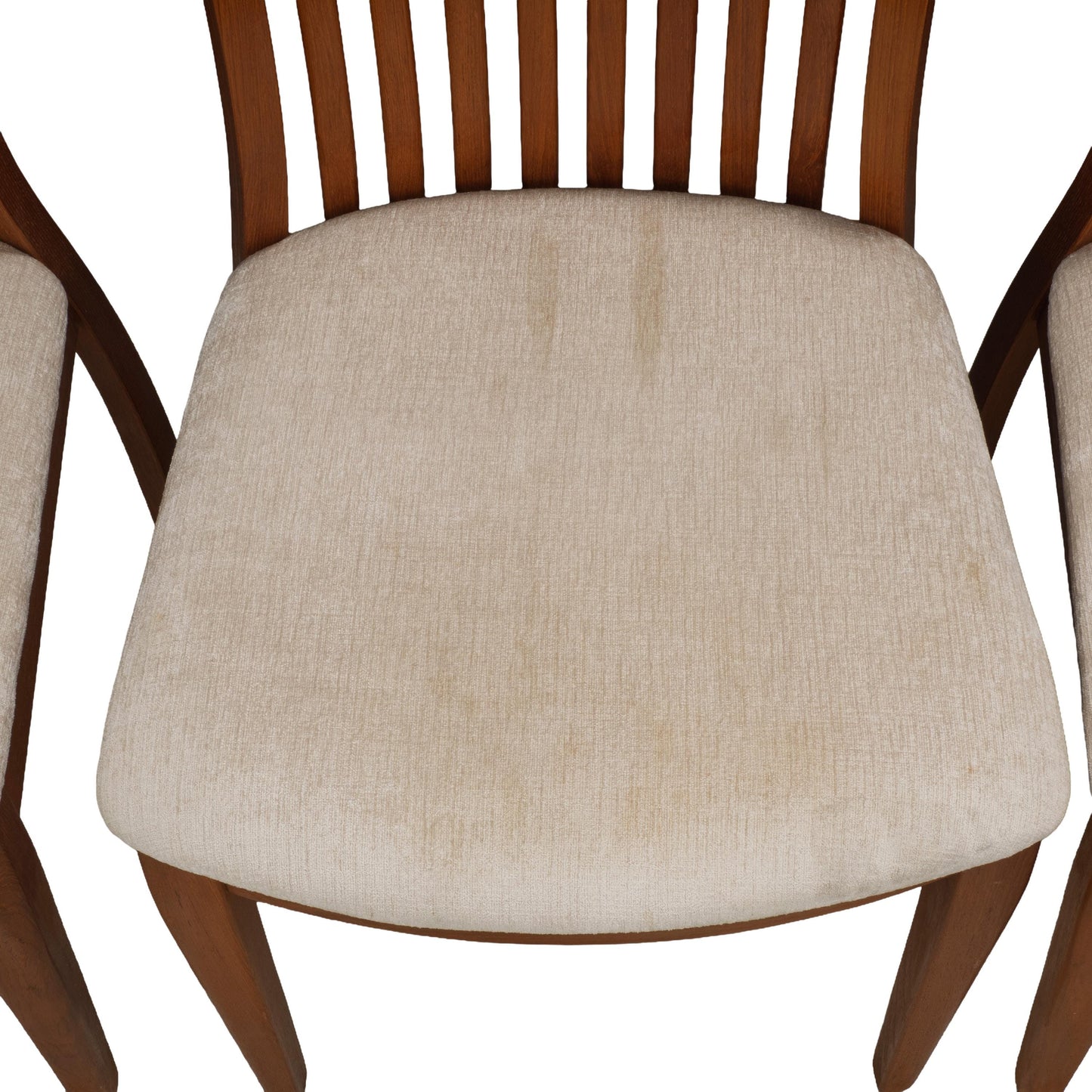 Set of 4 Benny Linden Solid Teak Slat Back Dining Chairs Mid Century Modern Scandinavian