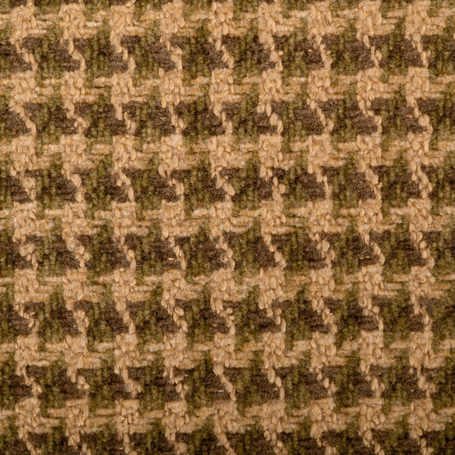 Ethan Allen Carved Wood X-Base Low Stools With Houndstooth Upholstery - A Pair