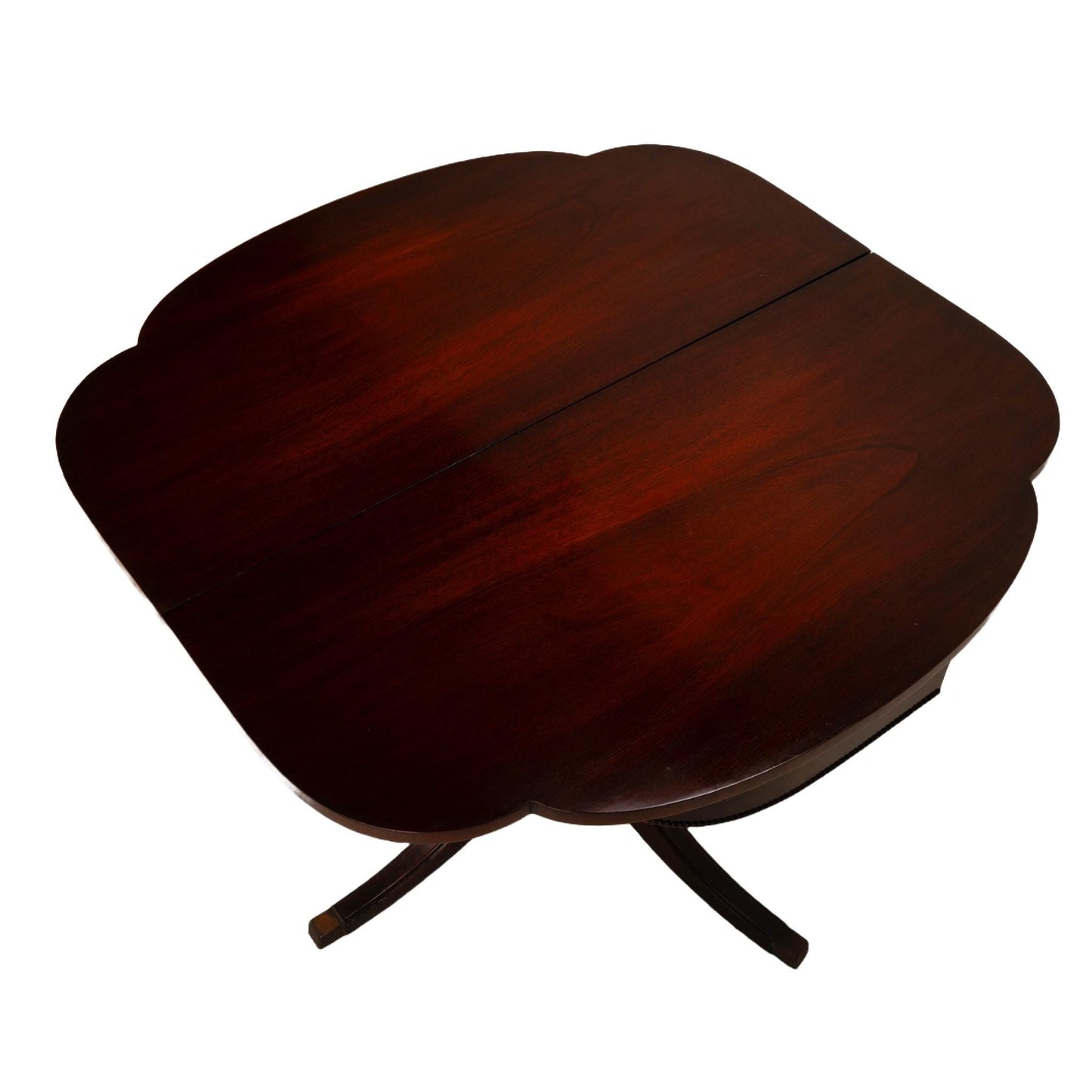 1940s Federal Imperial Style Flip Top Flamed Mahogany Card Game Table - Space Saving Antique Furniture Gorgeous Details USA Shipping Avail