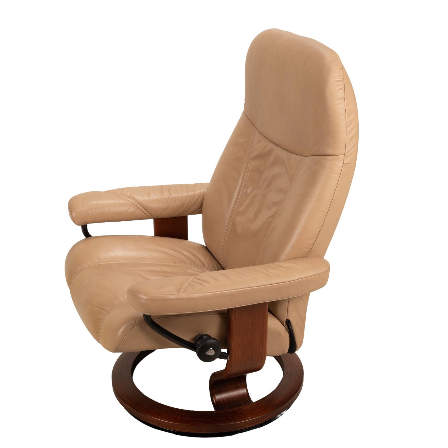 Ekornes Stressless® Consul Recliner – Medium – Sand Leather With Wood Base - Made in Norway