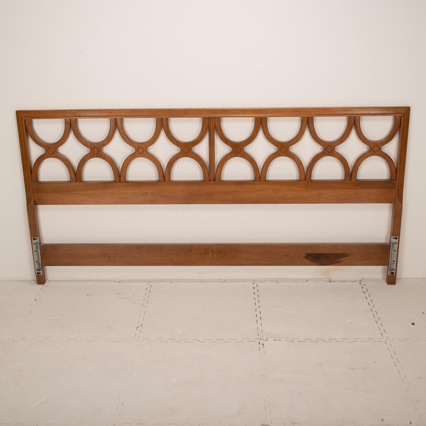 1960s Mid Century Modern Drexel King Headboard - Walnut Finish - Neoclassical - MCM Clean Lines - Vintage Piece - USA Shipping Available