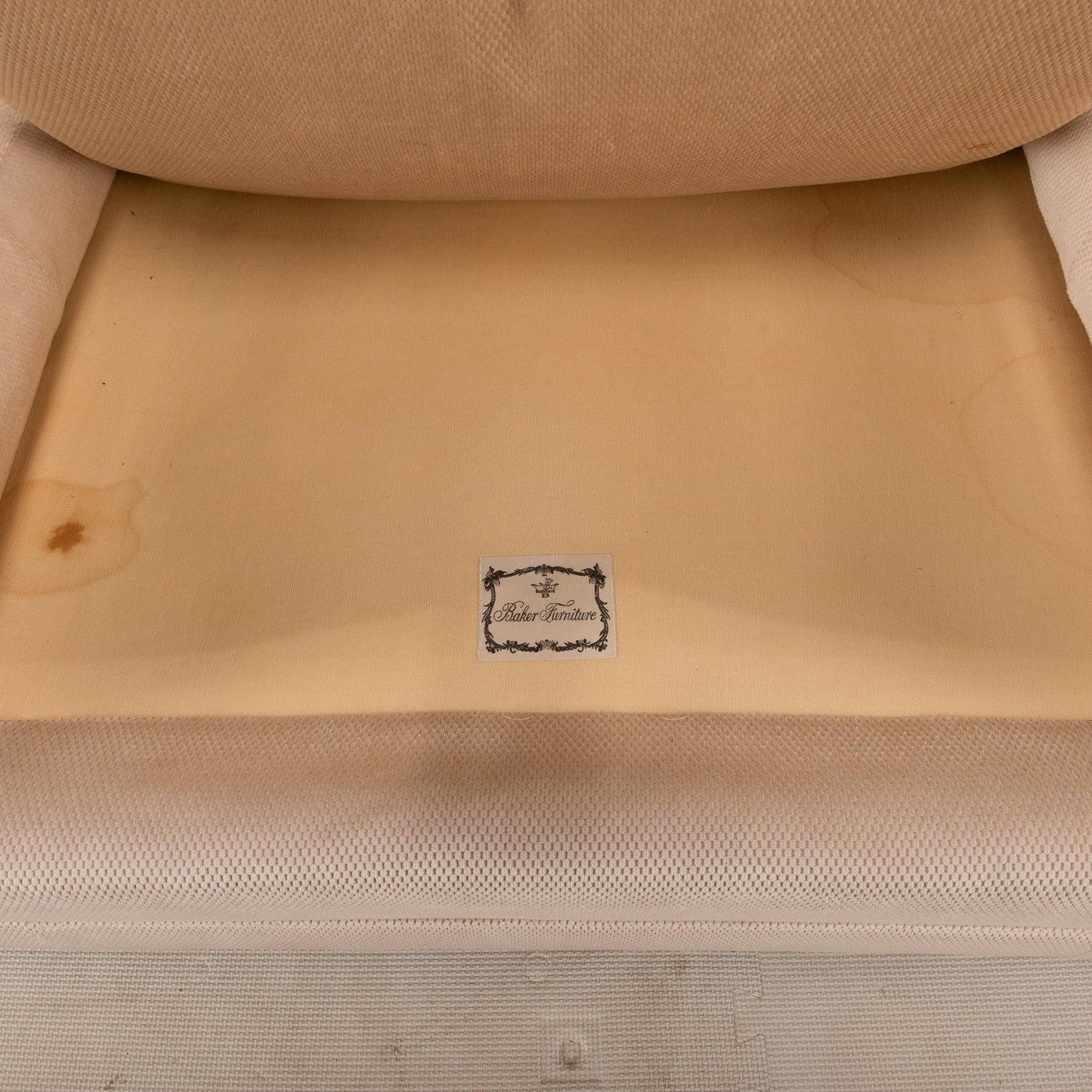 Vintage 1970s Long Parson Sofa by Baker – Duck Feather Down Cushions, Upholstered Couch for Reupholstery, MCM Designer Seating