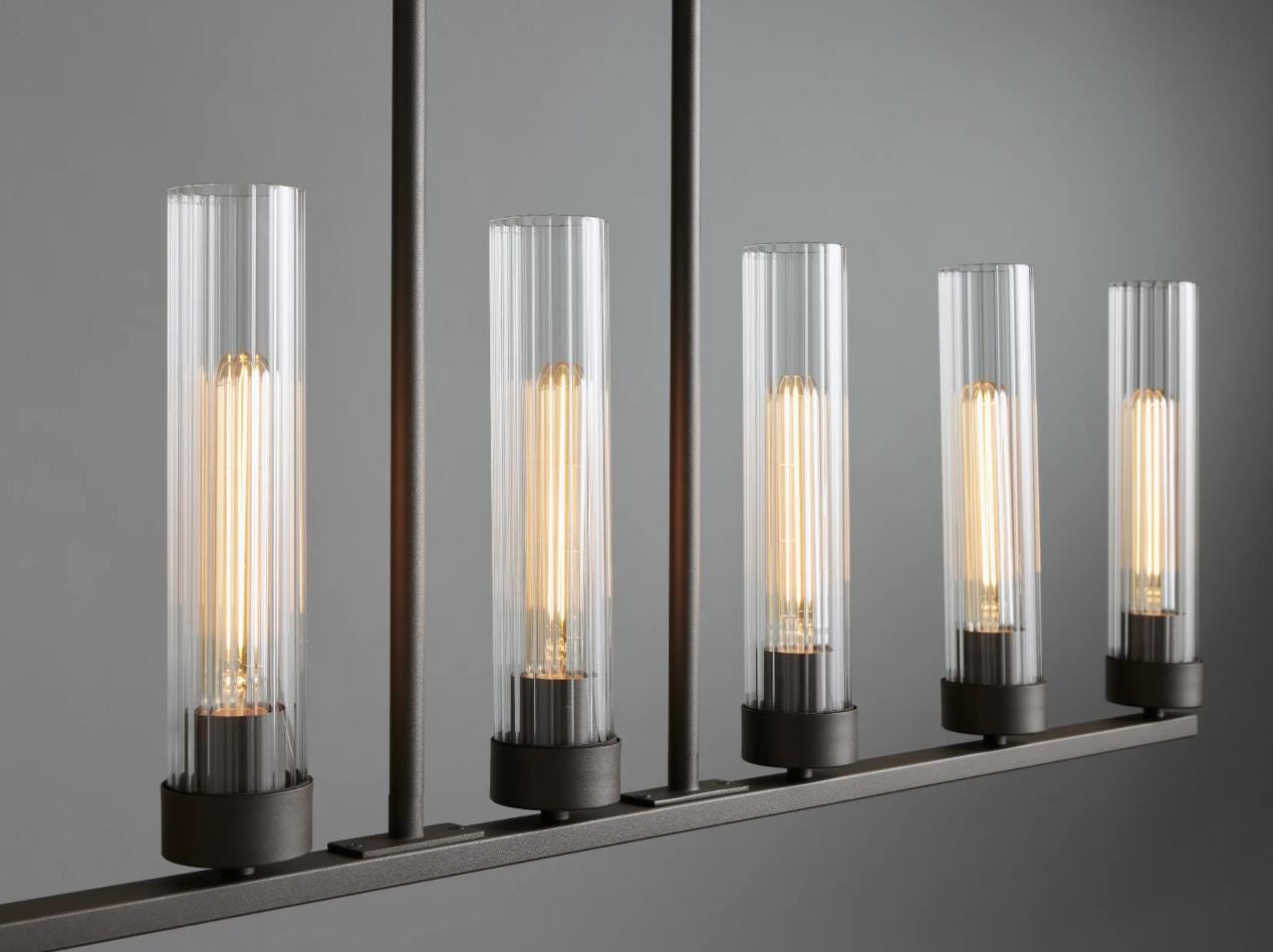 Arhaus Andreas Linear Chandelier in Bronze - New in Packaging 2999 in Store, High End Lighting, Sold at Fraction of Price, Free Shipping