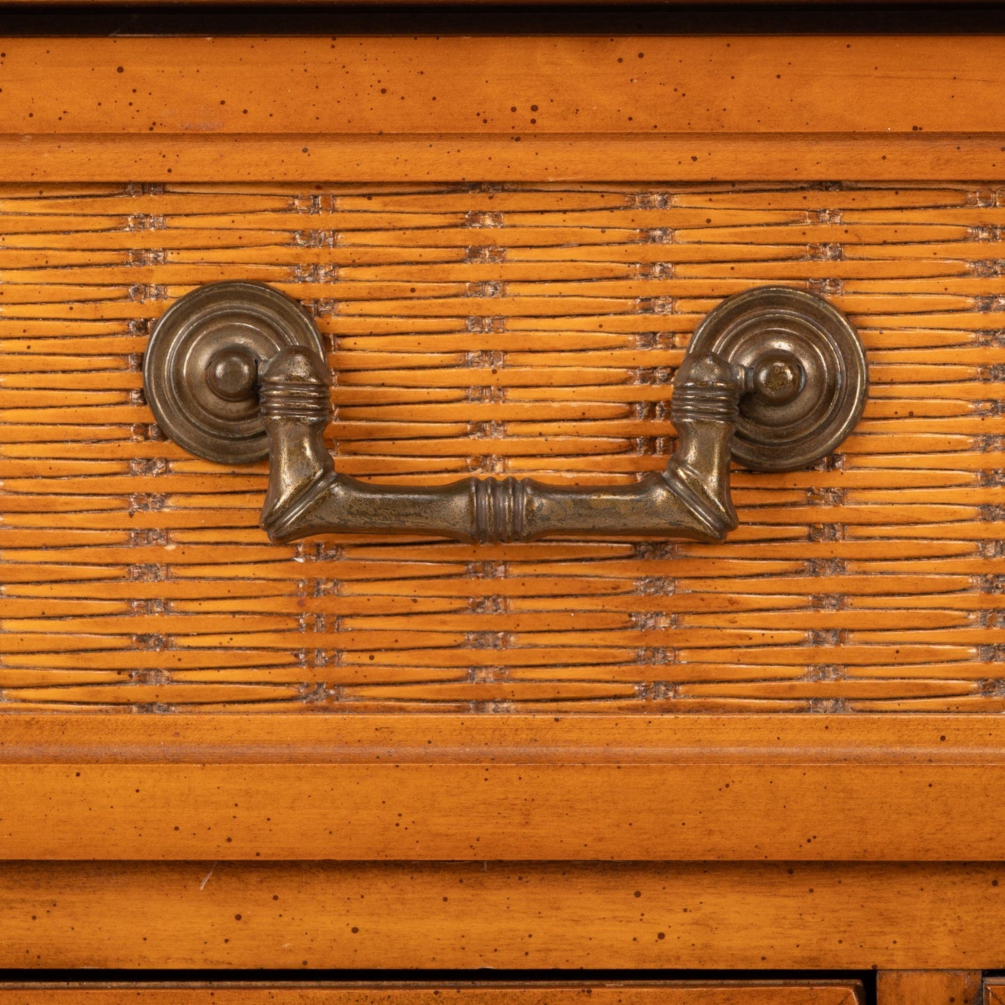 Vintage Broyhill Faux Bamboo Credenza – Palm Beach Regency Chinoiserie Sideboard – 1960s Hollywood Glam Console Cabinet - USA Shipping Avail