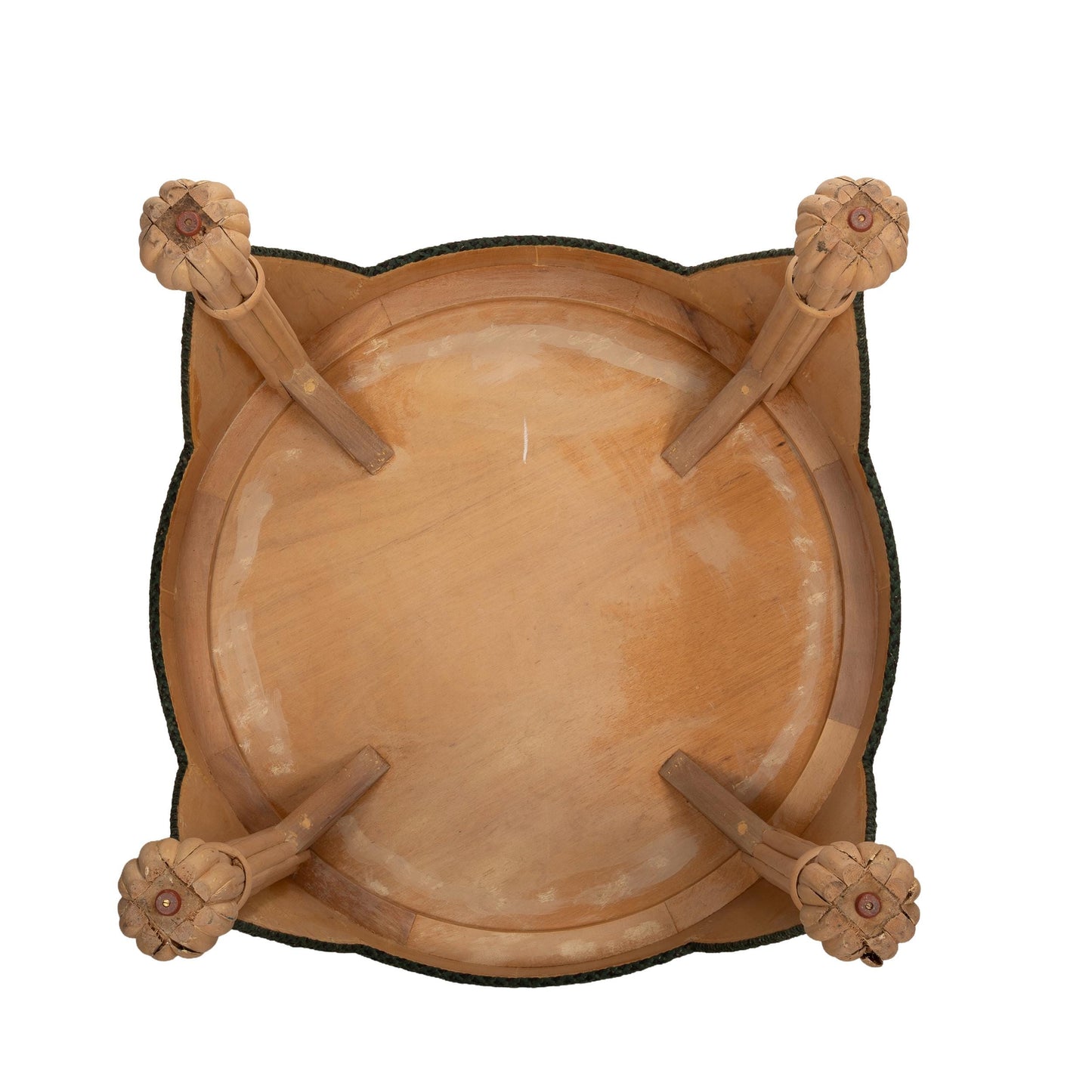 Unique Southwestern Aztec Style Round Wicker Center Table - 36" x 36" x 29"