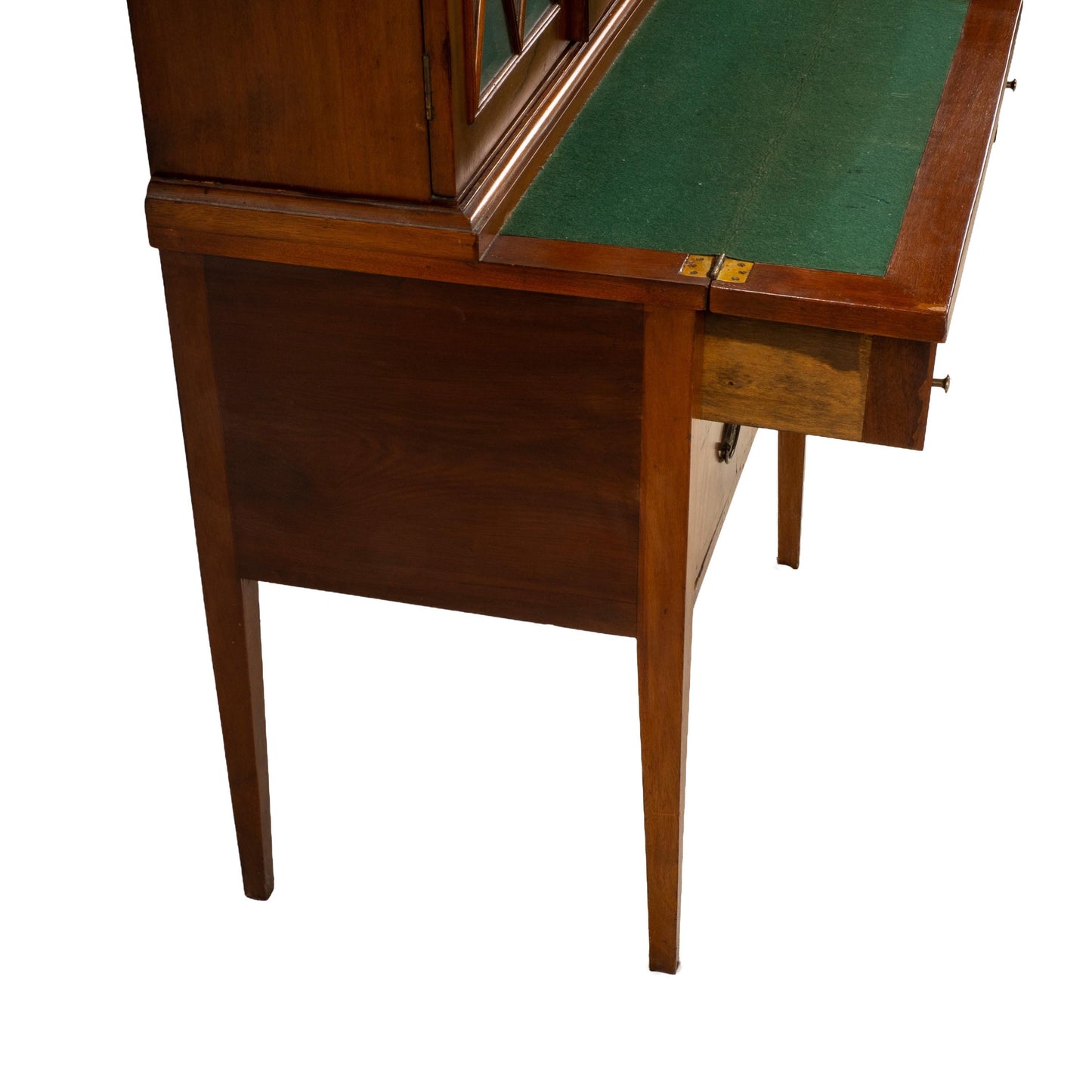 Late 19th Century Flame Mahogany Secretary Desk Bookcase, Antique Drop Front Desk