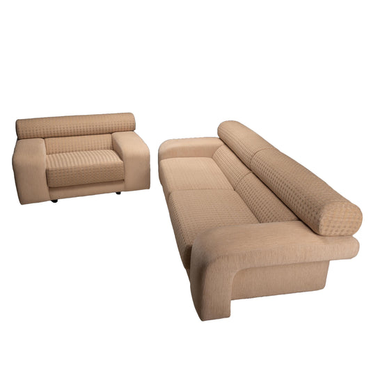 1990s Vladamir Kagan for Preview Furniture Postmodern Sculptural Sofa & Lounge Chair Set , Unique Statement Piece USA Shipping Available
