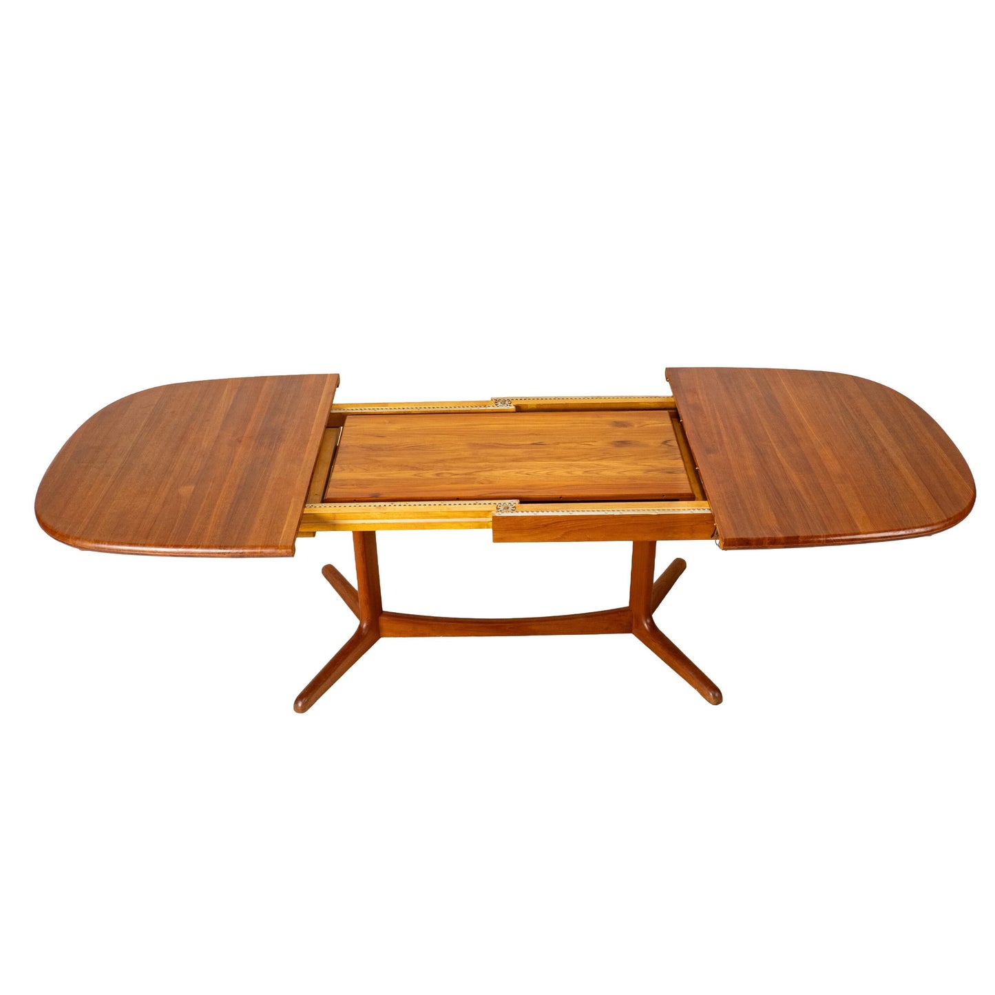 Danish Modern Solid Teak Expandable 102" Dining Table W/ Two Leafs