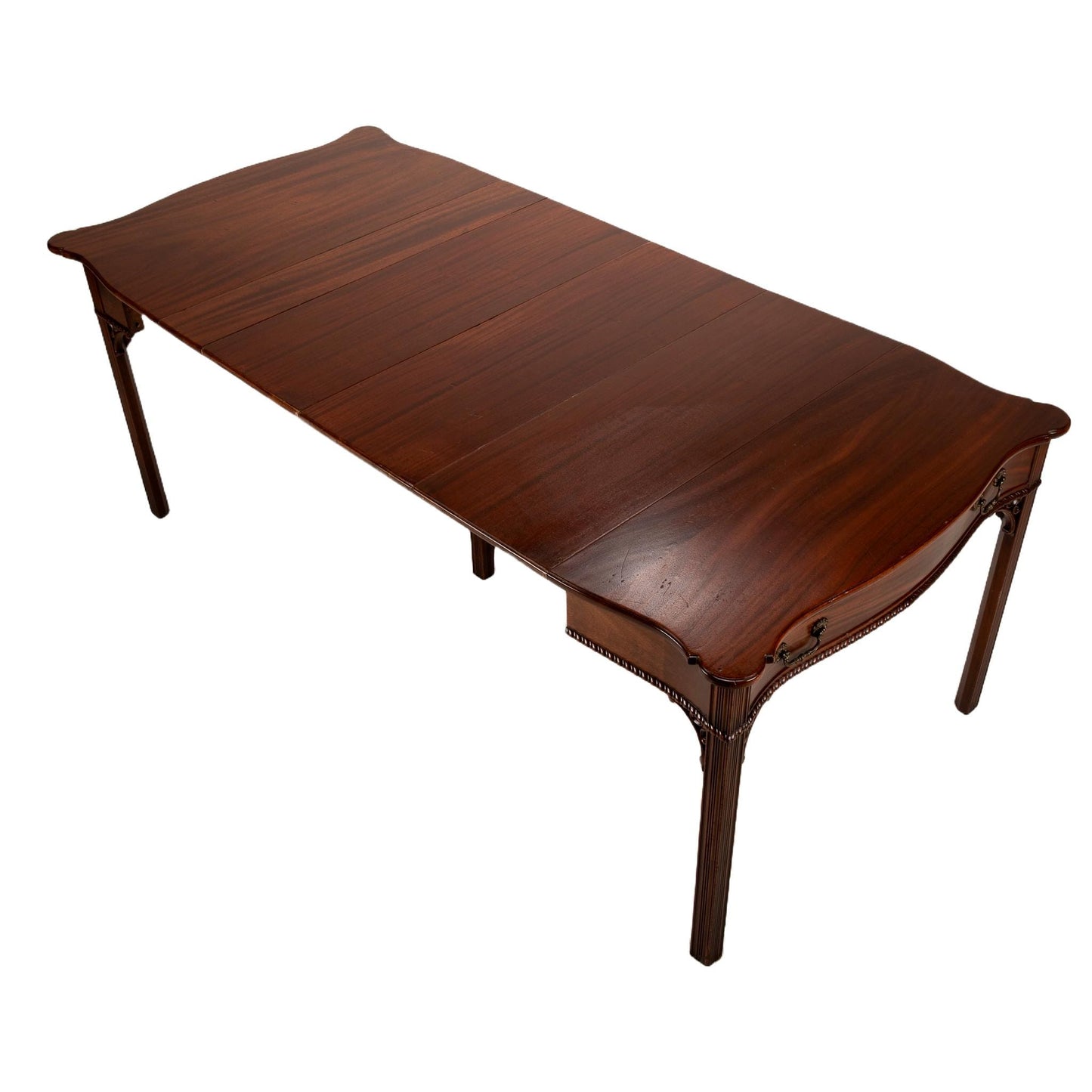 Antique Caradelli of NYC Chippendale Carved Flamed Mahogany Flip Top Expandable Dining / Game Table , Gorgeous & Unique Piece, Space Saving