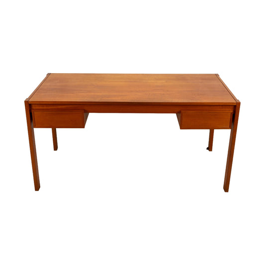 Danish Modern Teak Desk by Bo-Danica W/ Hidden Sliding Compartment