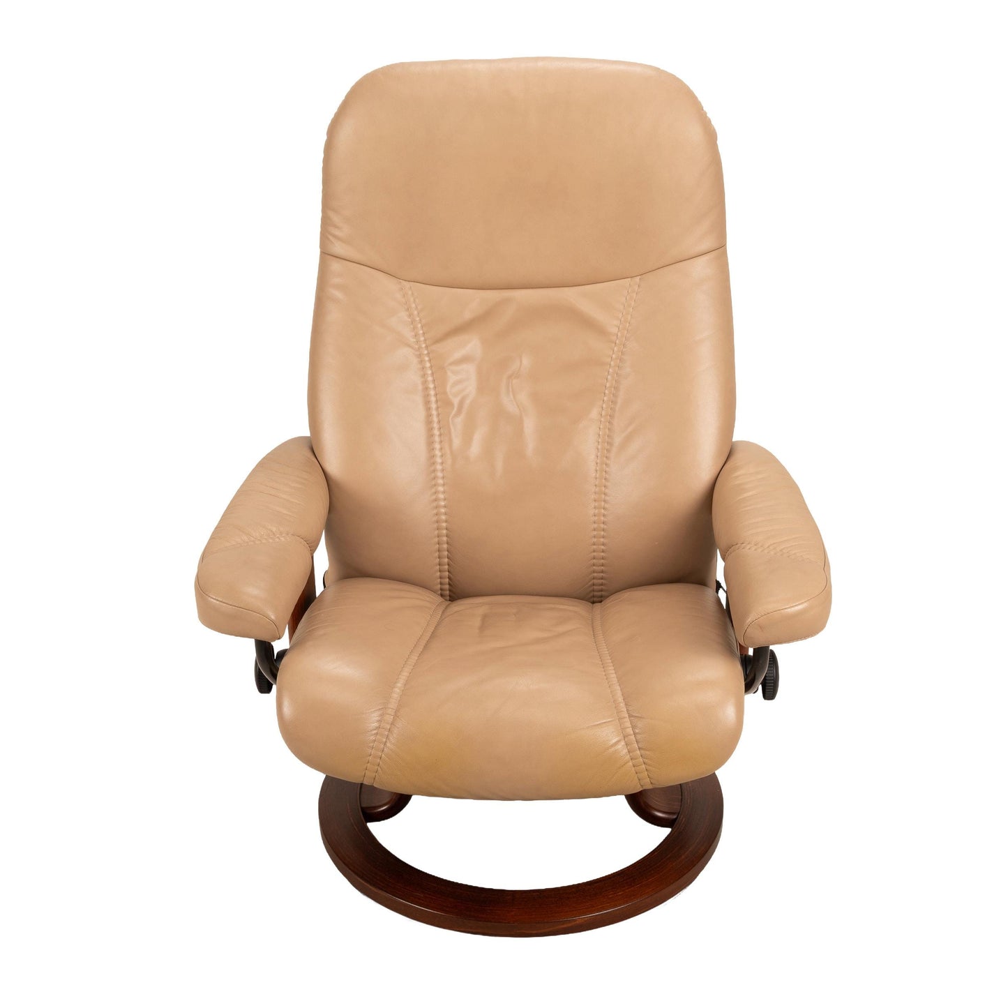 Ekornes Stressless® Consul Recliner – Medium – Sand Leather With Wood Base - Made in Norway