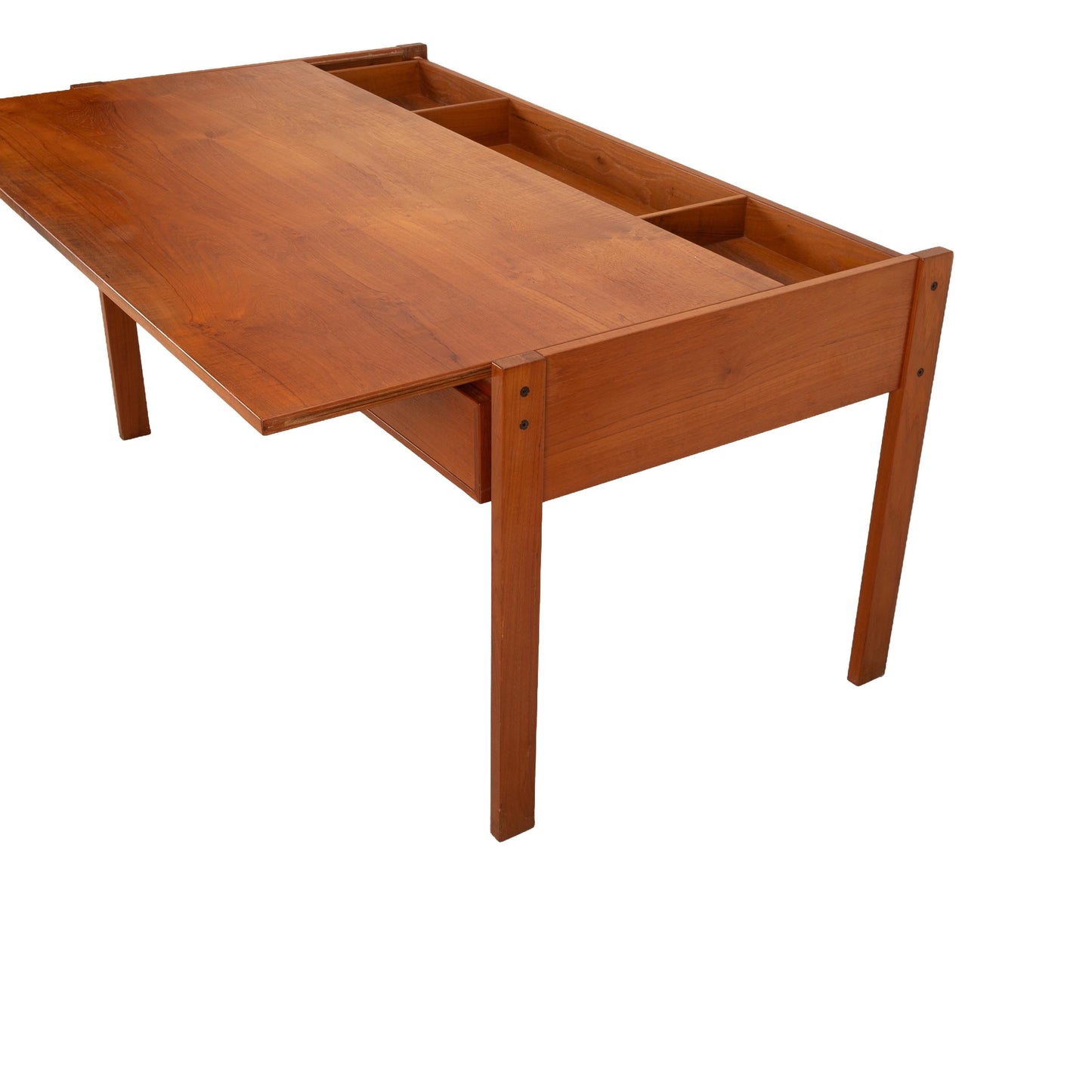 Danish Modern Teak Desk by Bo-Danica W/ Hidden Sliding Compartment