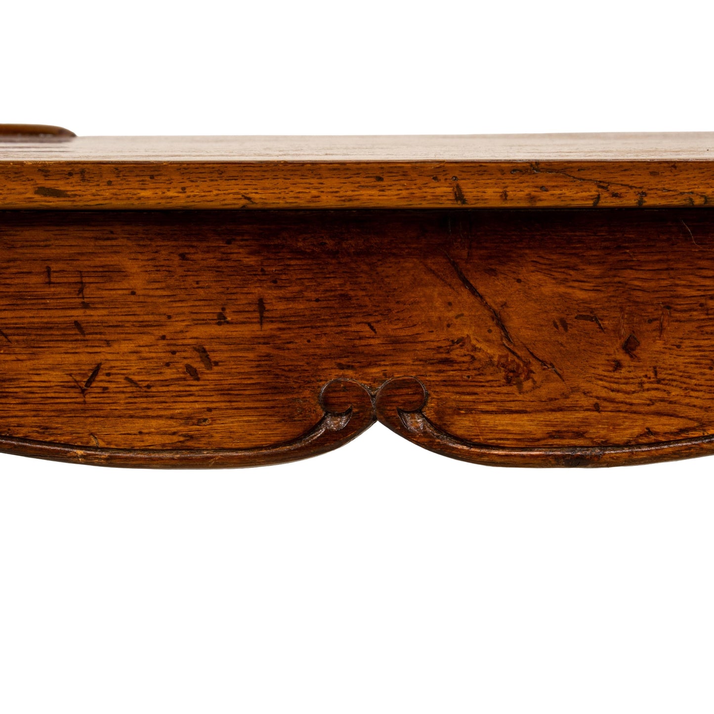 Italian Cabriole Leg Parquetry Top Oak Game Table Made in Italy