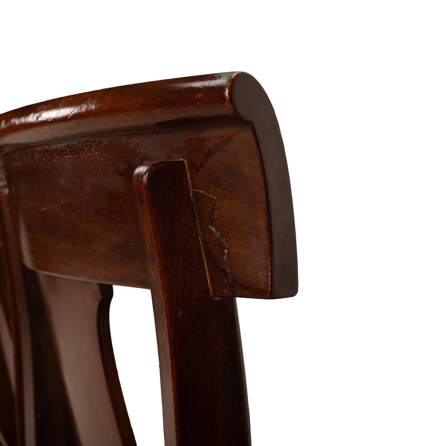 Antique 19th Century Flame Mahogany Gondola Dining Chairs with Saber Legs – Set of 4, Vintage Neoclassical Dining Seating