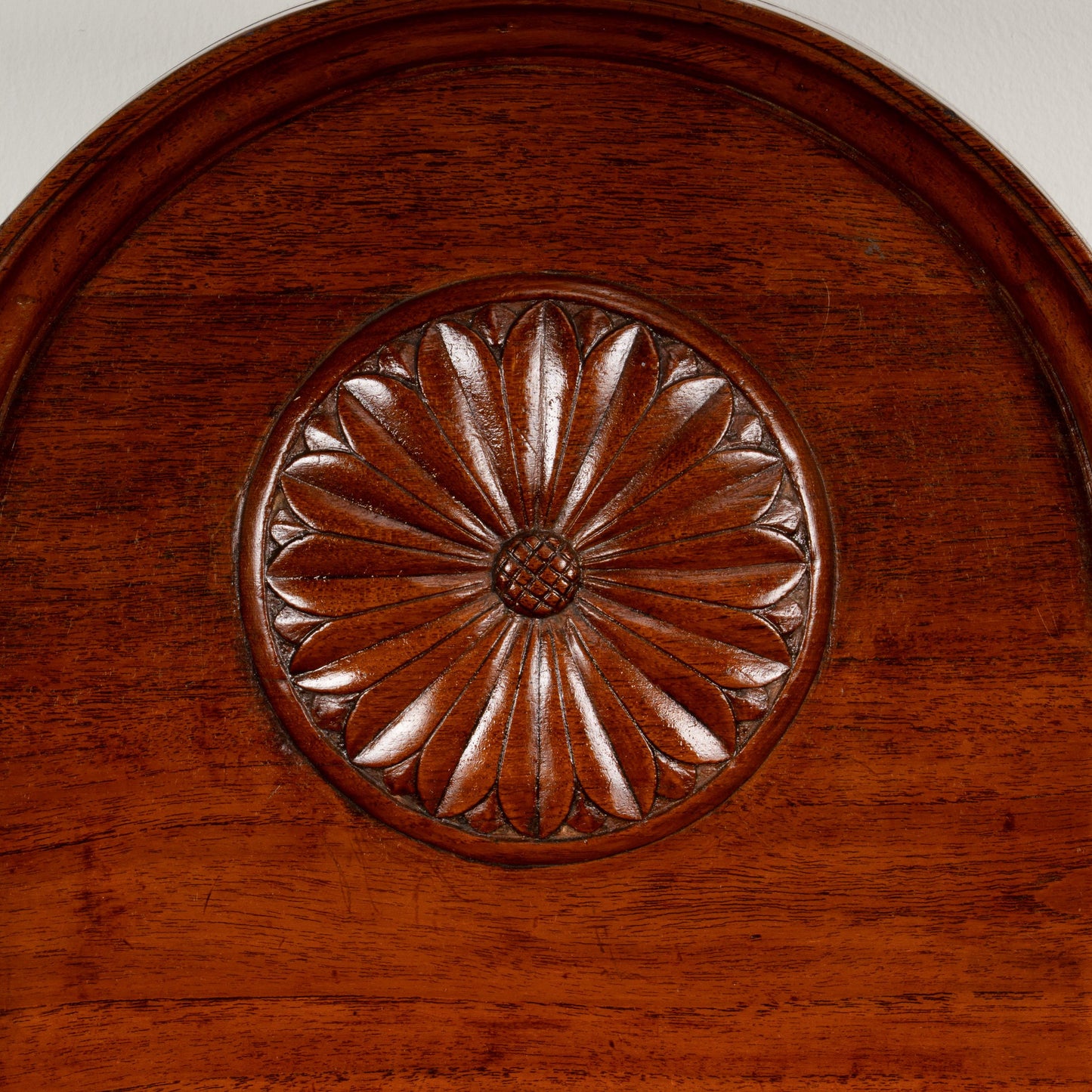English Edwardian Oak Sideboard Buffet Server Carved Sunflower Motif Cabinet