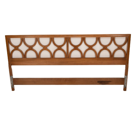 1960s Mid Century Modern Drexel King Headboard - Walnut Finish - Neoclassical - MCM Clean Lines - Vintage Piece - USA Shipping Available