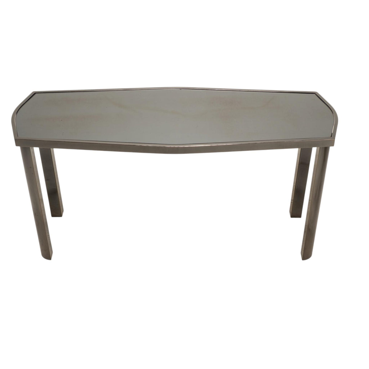 1970s Dia Design Institute America Smoked Glass and Chrome Sofa Console Table