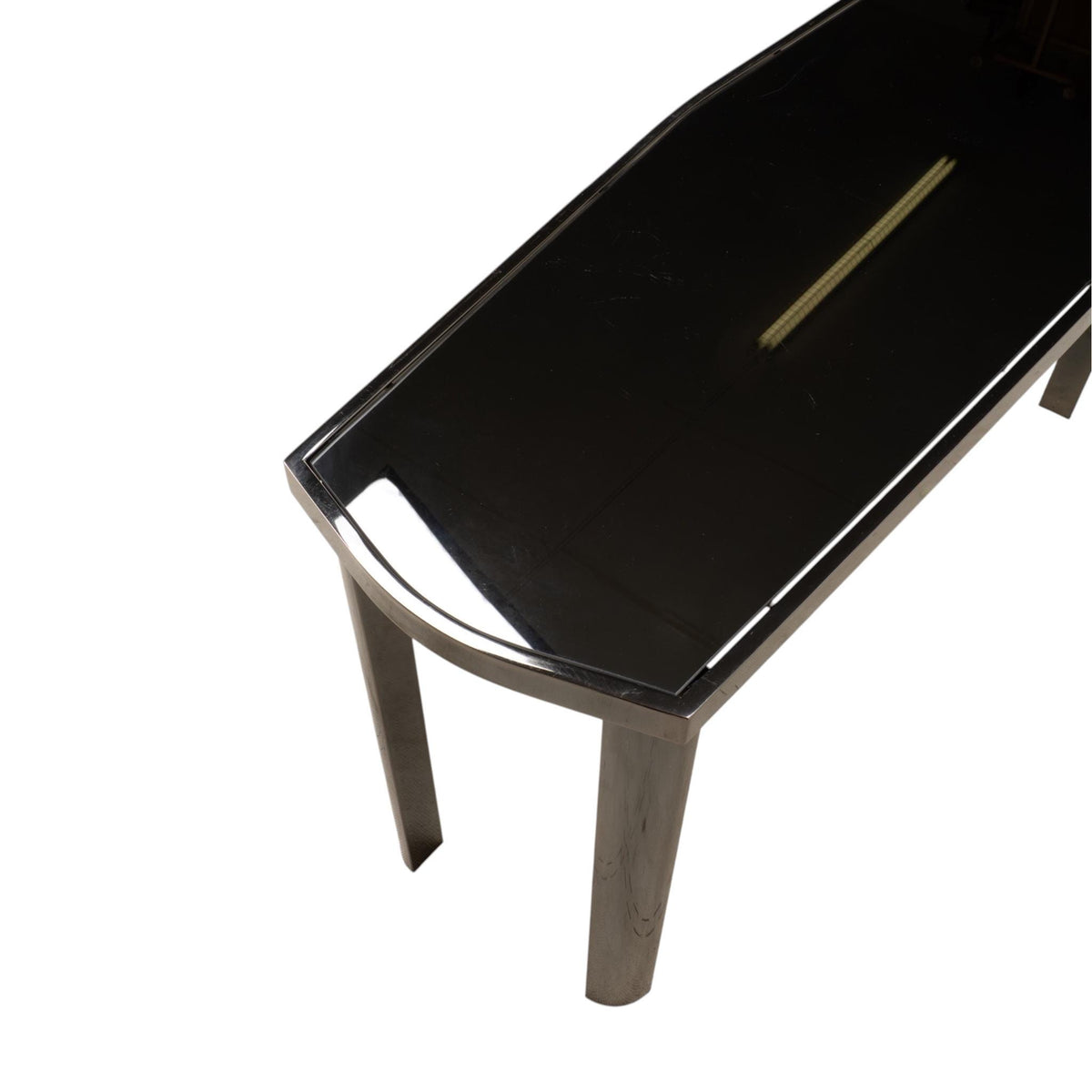 1970s Dia Design Institute America Smoked Glass and Chrome Sofa Console Table