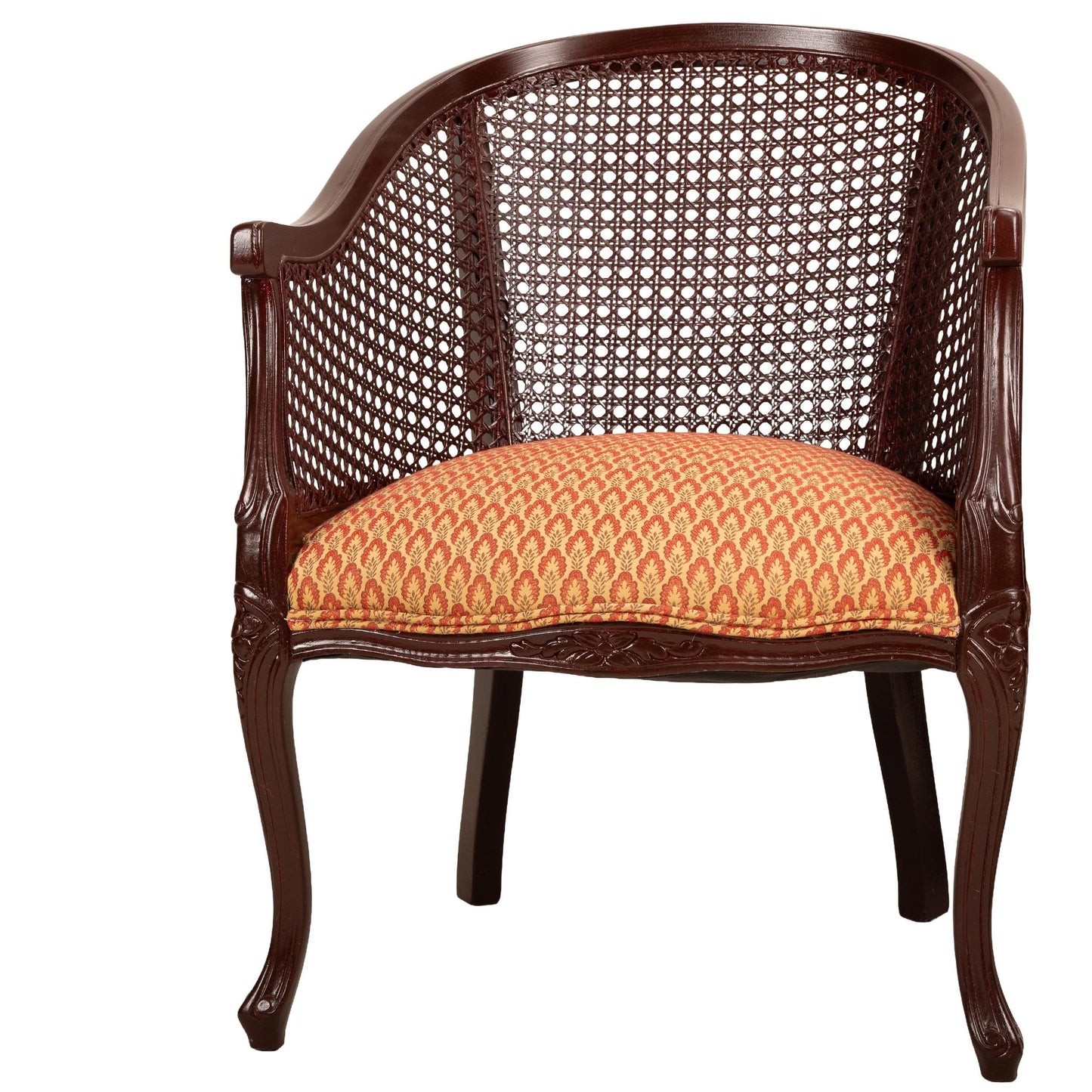 Gorgeous Regency Style Caned Back Tub Lounge Chairs, Recently Reupholstered, Pair of Elegant Accent Chairs, Vintage French Inspired Seating
