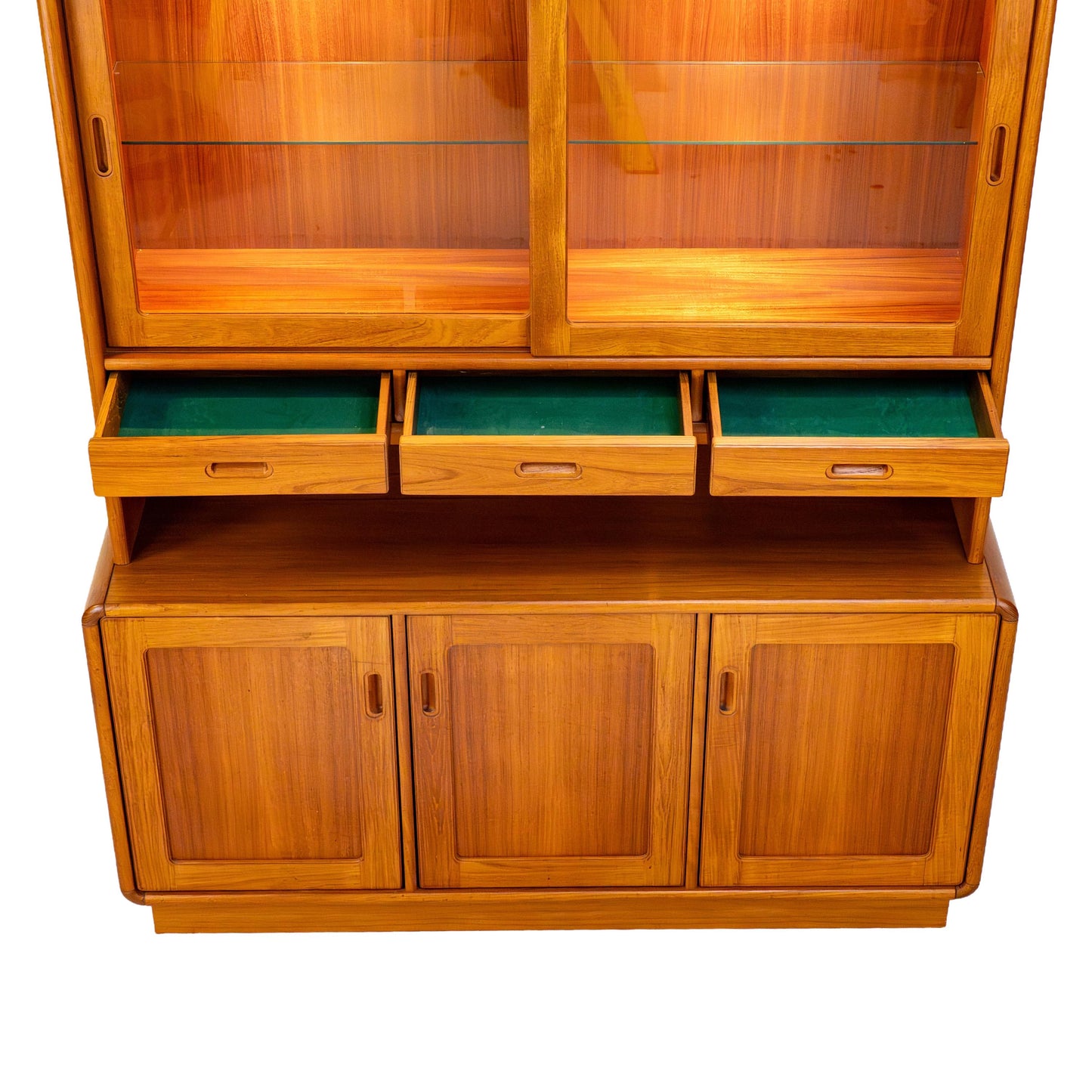 Sun Cabinet Teak Hutch Display Cabinet Credenza Mid Century Modern Lighted
