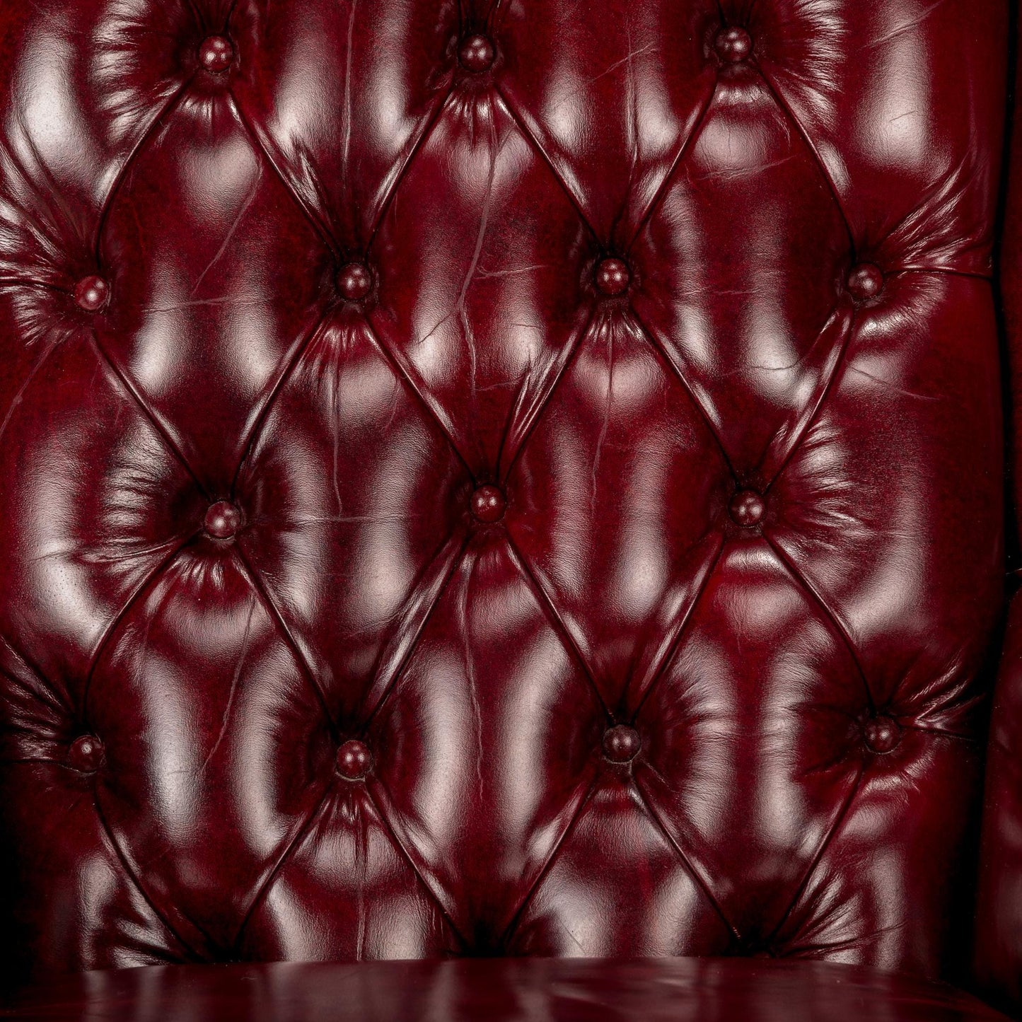 Original Leathercraft Tufted Burgundy Curtis Genuine Leather Executive Chair - Elegant Vintage Seating, Classic Styling, a Beauty