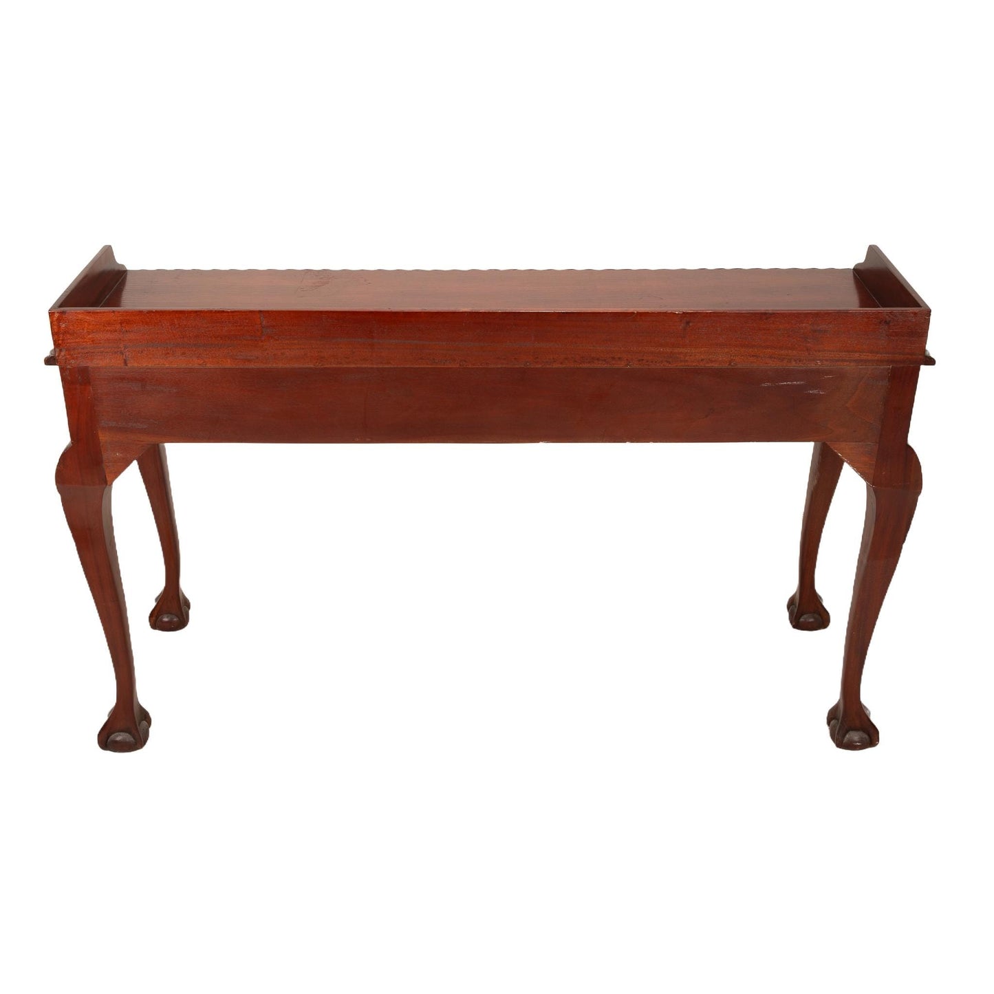 1940s Mahogany Chippendale Ball & Claw 3 Drawer Writing Desk/ Sofa Table , Elegant Carved Table, Baroque Console, Deep Wood Tones,